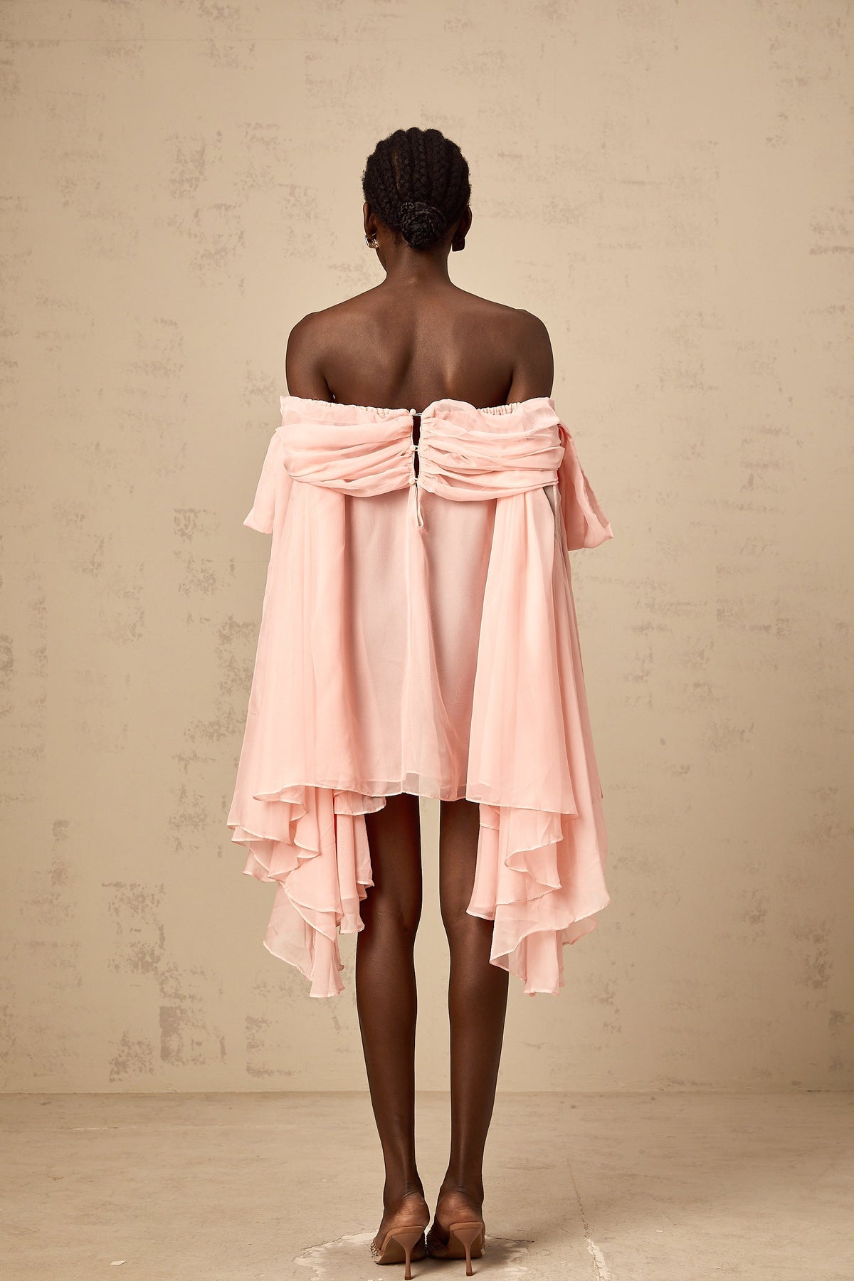 Avril pink bow draped slip mini dress (Final Sale-US Only)