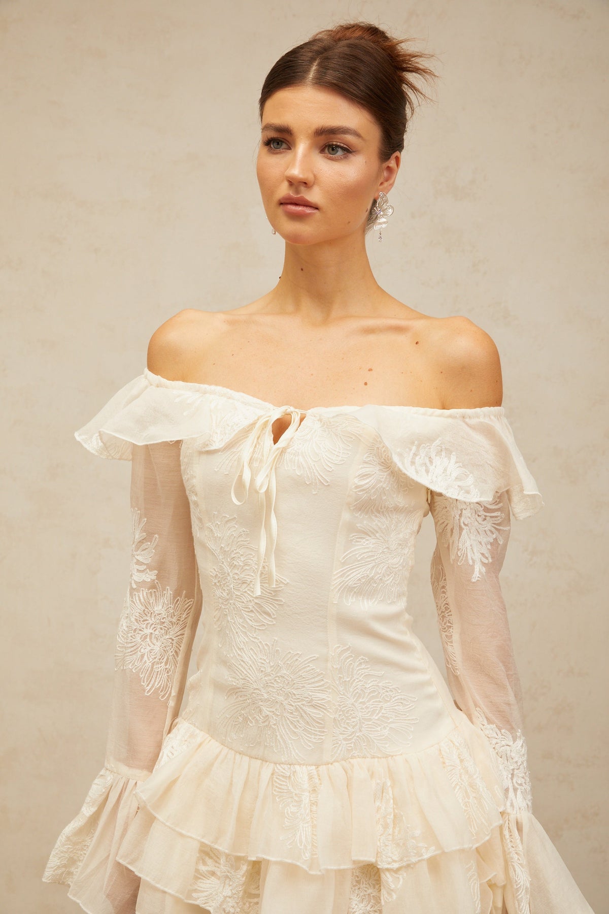Désirée white off-shoulder embroidered mini dress (Final Sale-US Only)