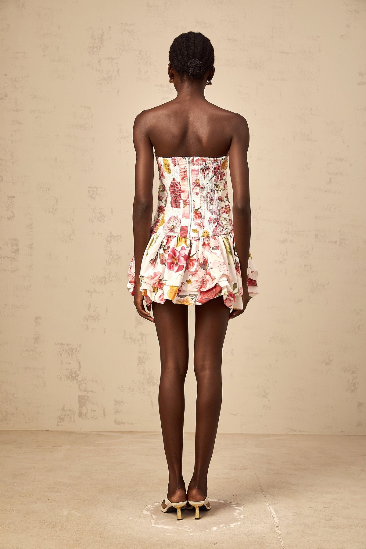 Inès pink floral-print smocked mini dress (Final Sale-US Only)