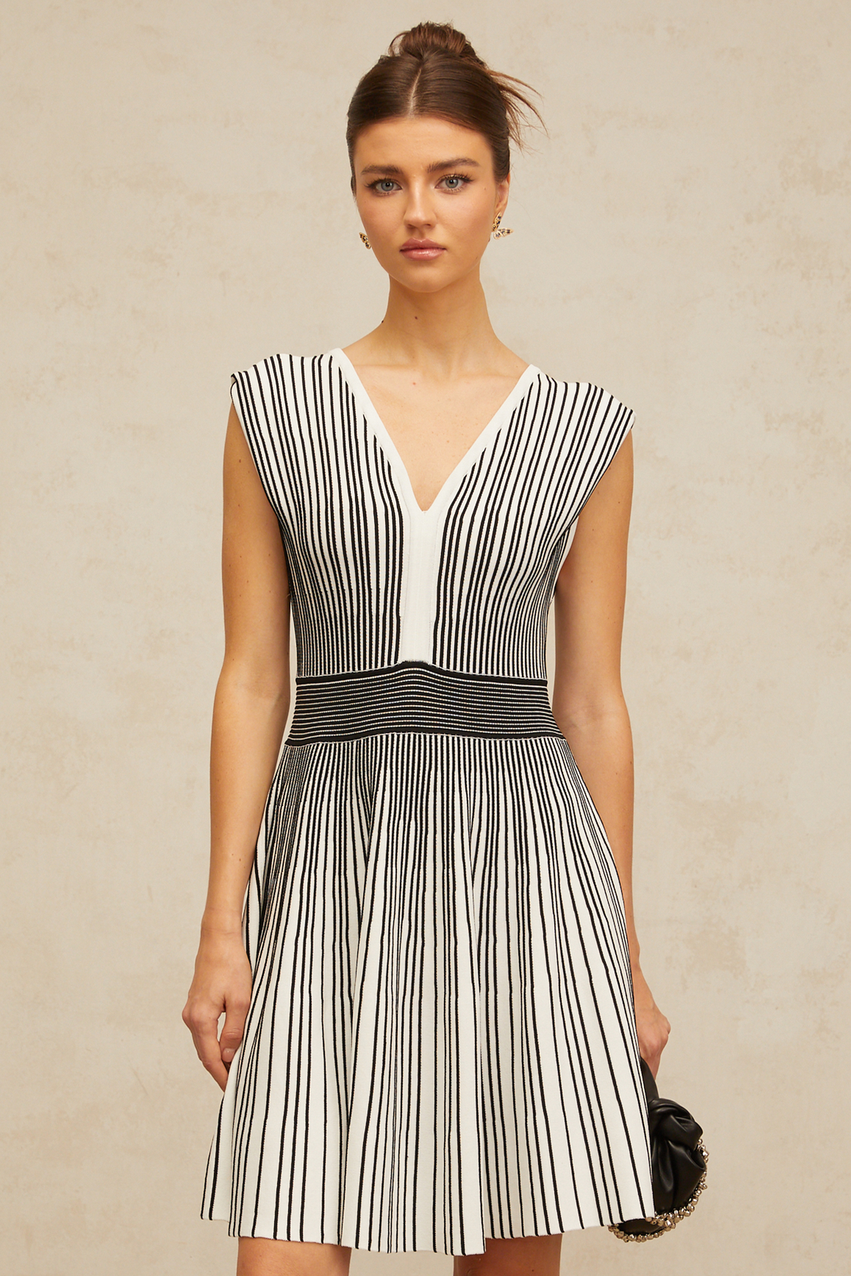 Joëlle contrast-color vertical-striped knit mini dress