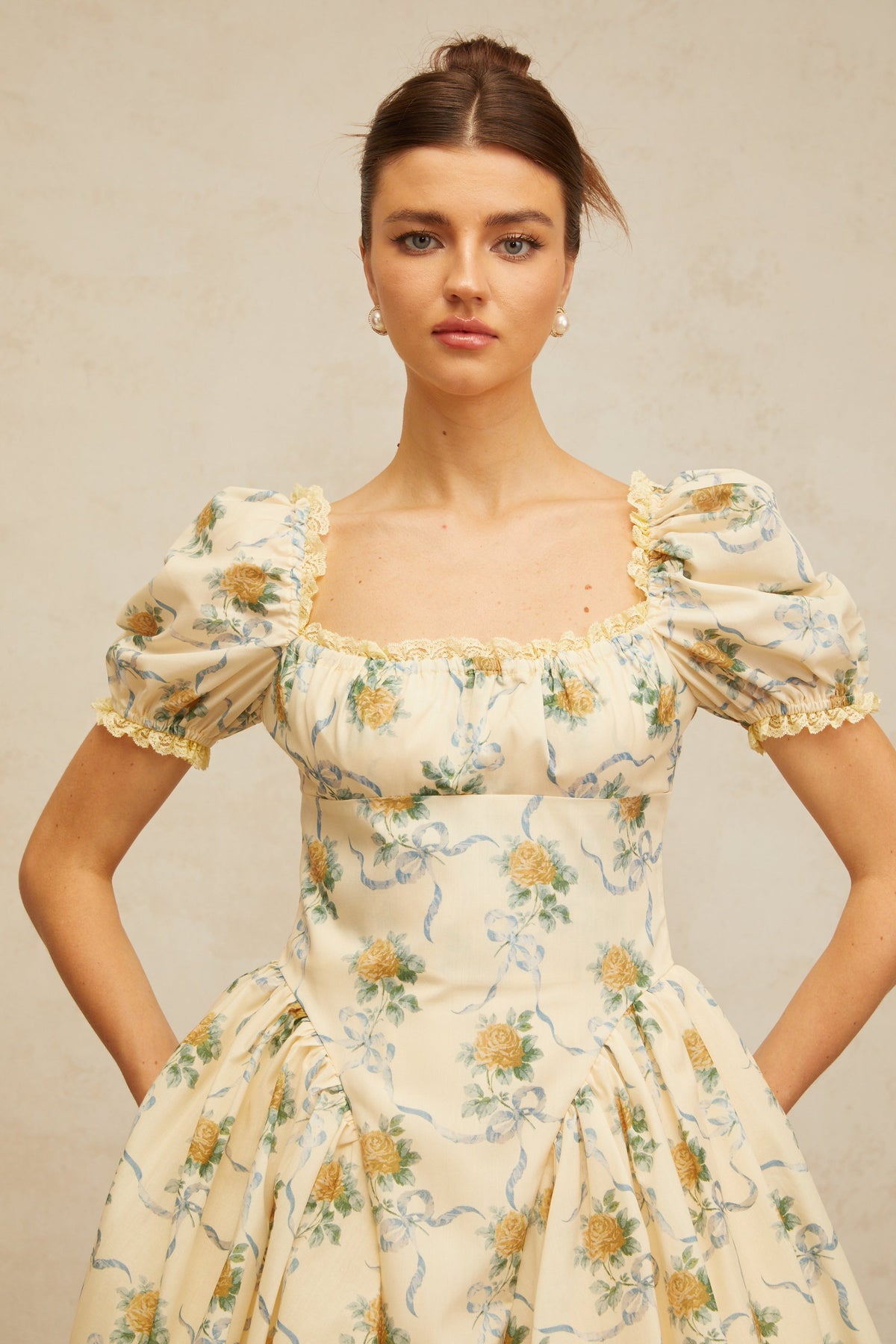 Tiphaine yellow floral-print shirred mini dress (Final Sale-US Only)