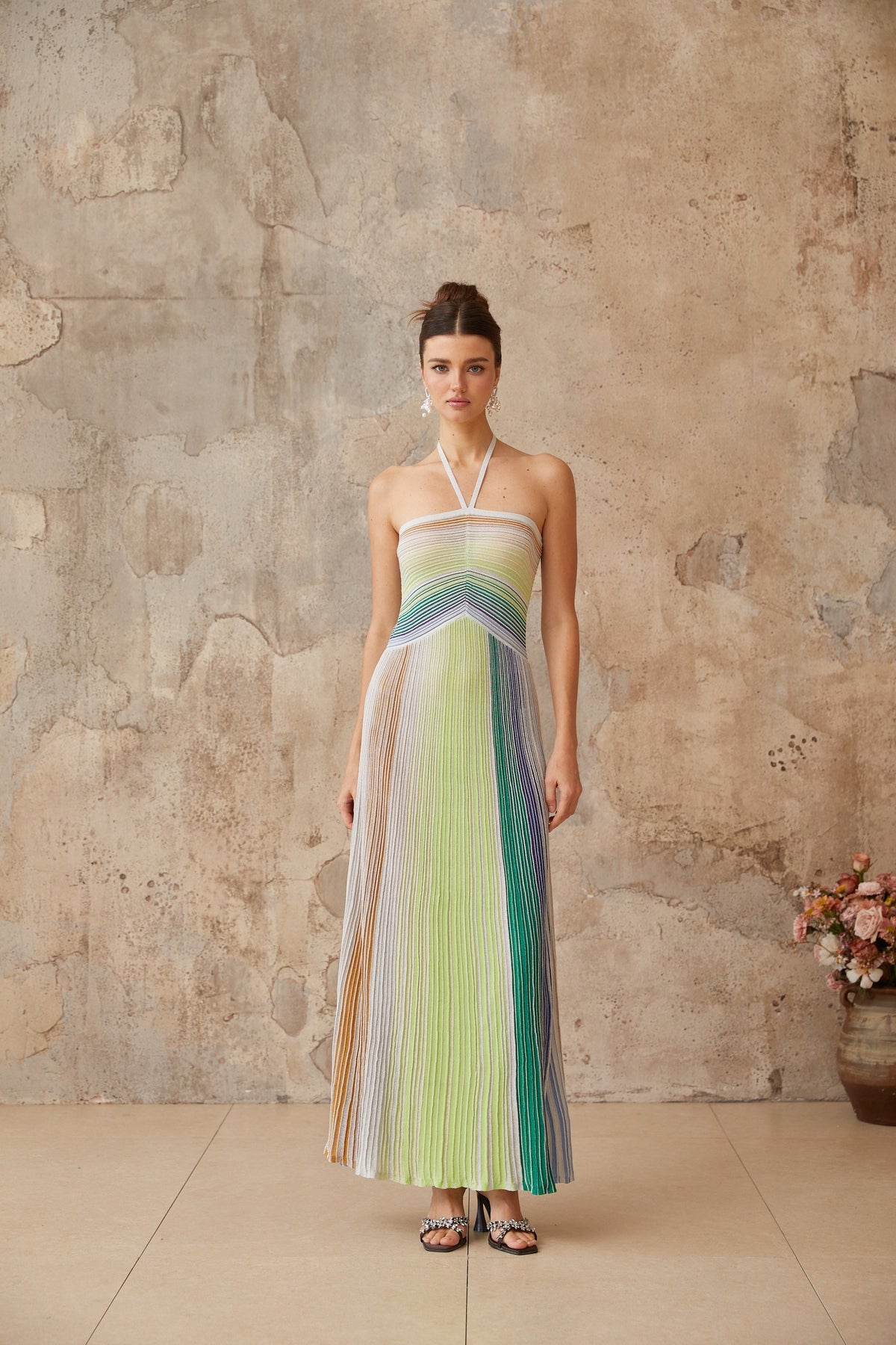 Serelith Metallic Knit Backless Maxi Dress (Final Sale-US Only)