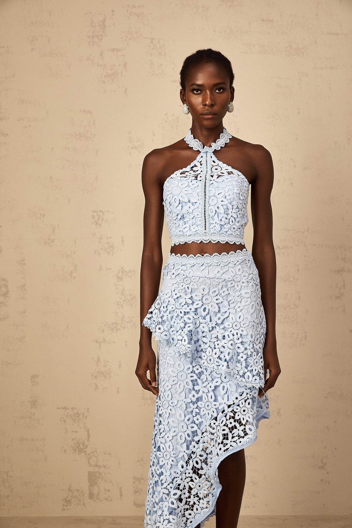 Bruyère Blue Corded Lace Matching Set