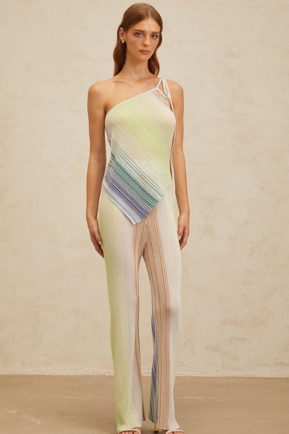 Amaryllis Green Sequin Striped Knit Matching Set