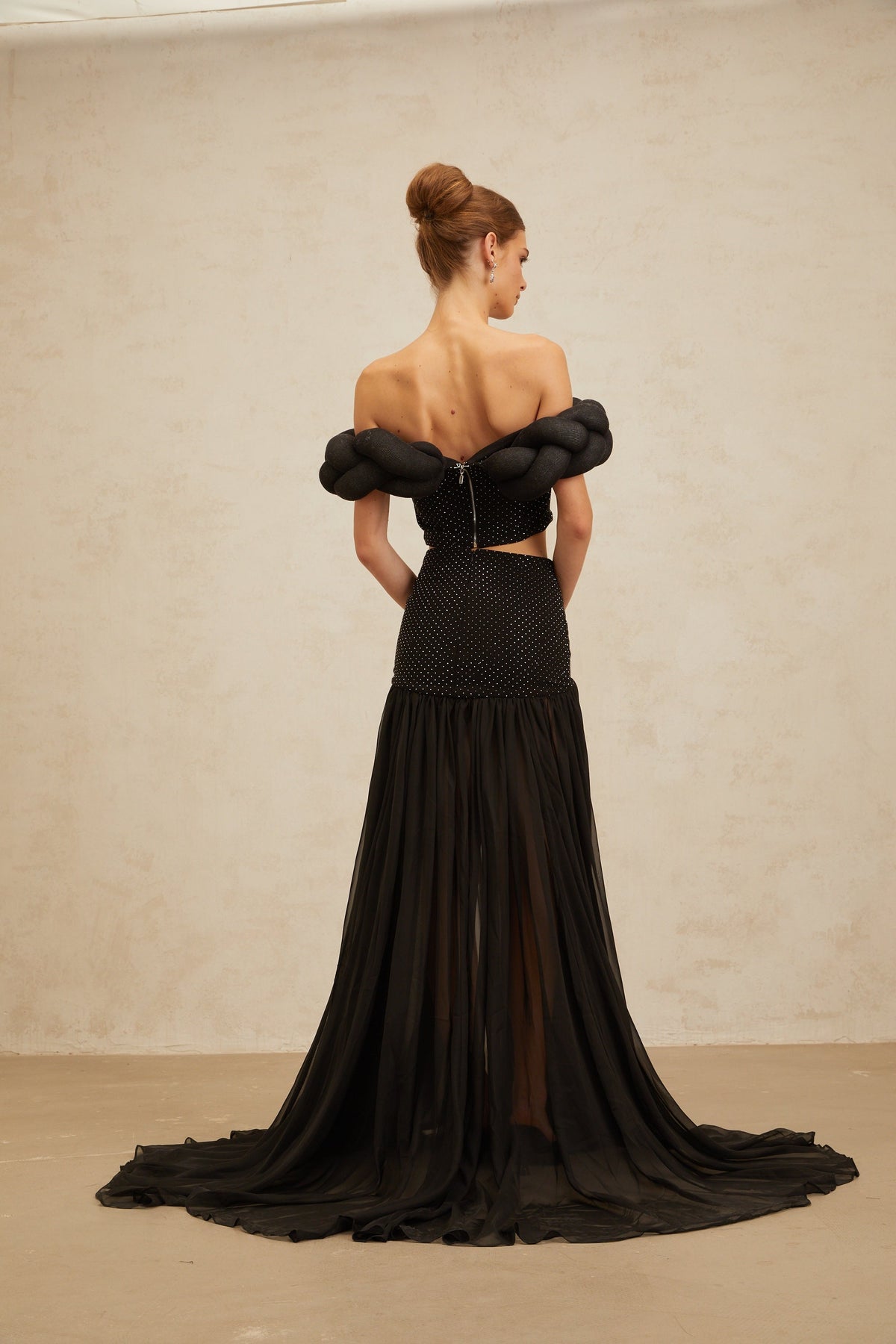 Camille Black Embellished Tulle Panel Maxi Skirt (Final Sale-US Only)