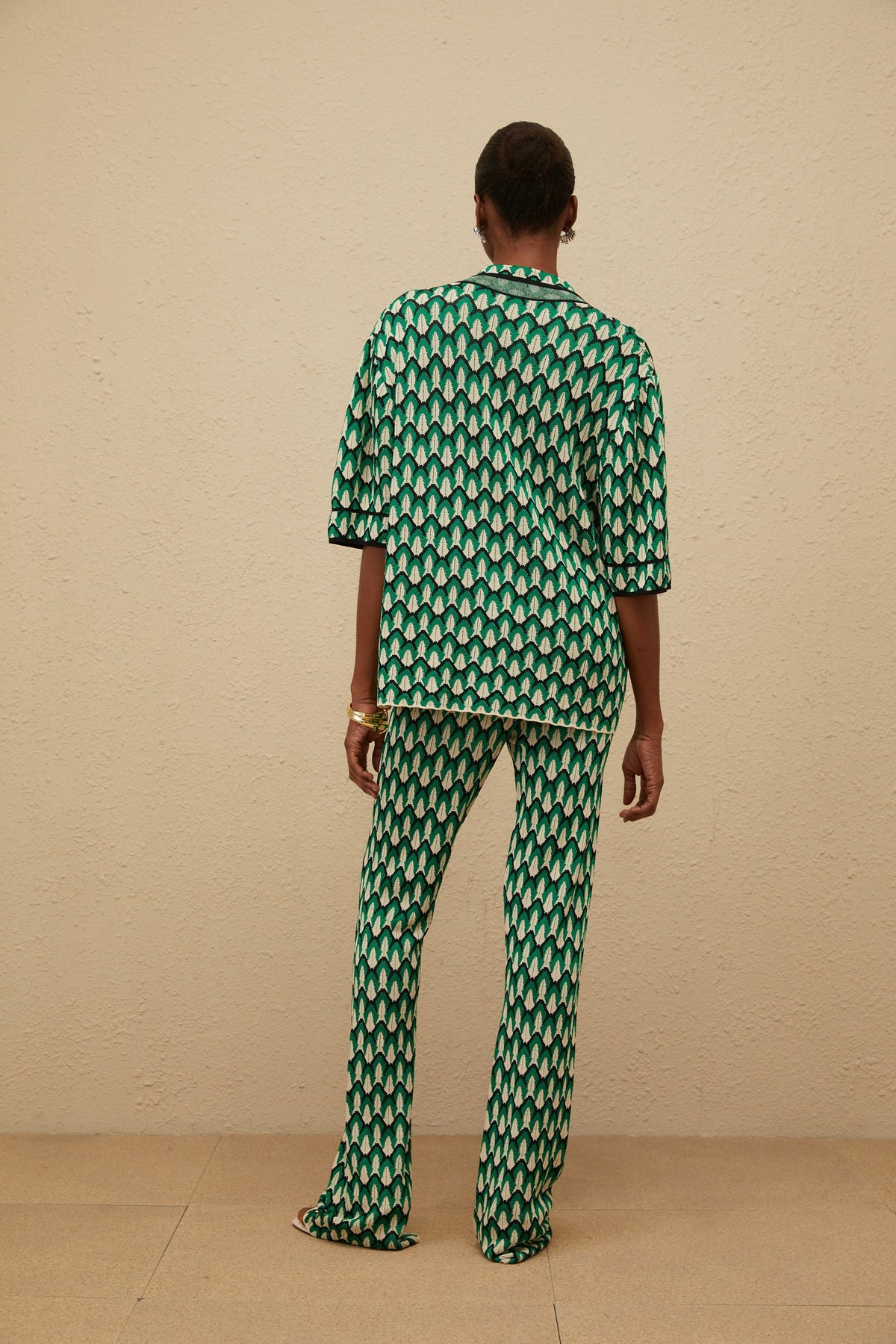 Verdoyante Green Jacquard Knit Co-ord Set