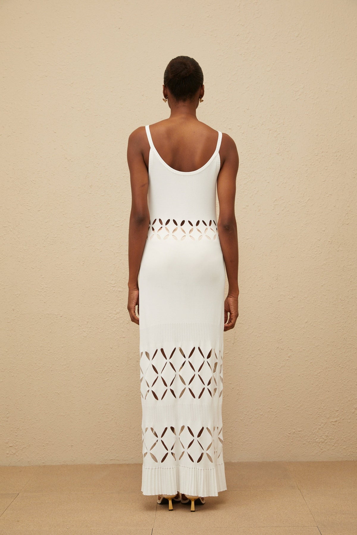 Blanche White Cutout Knit Maxi Dress (Final Sale-US Only)