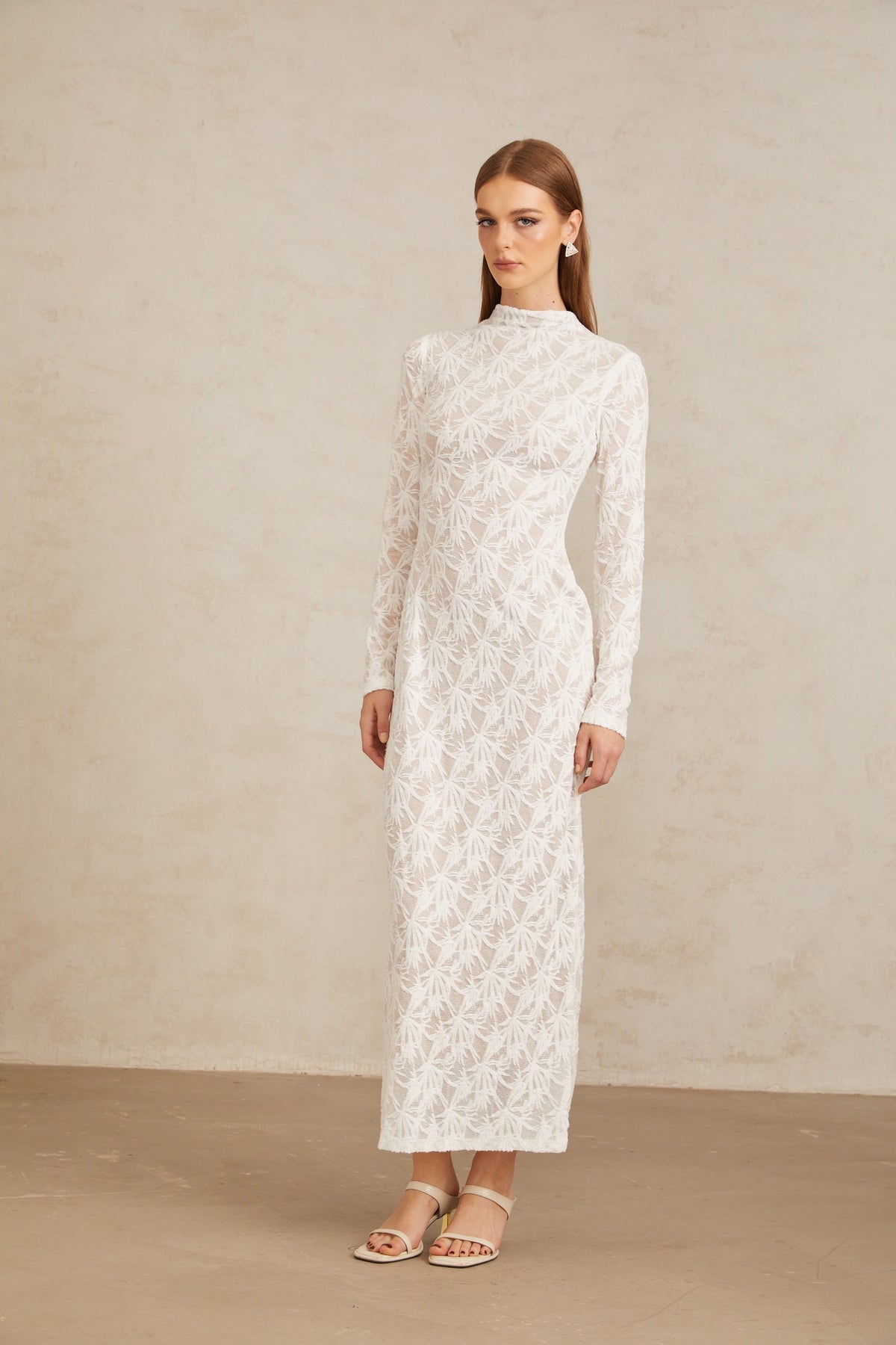 Xavière White Floral Crochet Knit Maxi Dress (Final Sale-US Only)