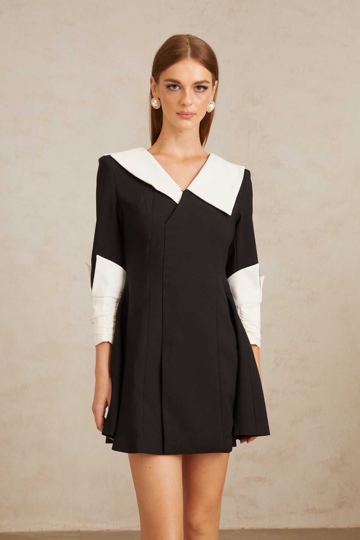 Carine Color Block Flared Mini Dress