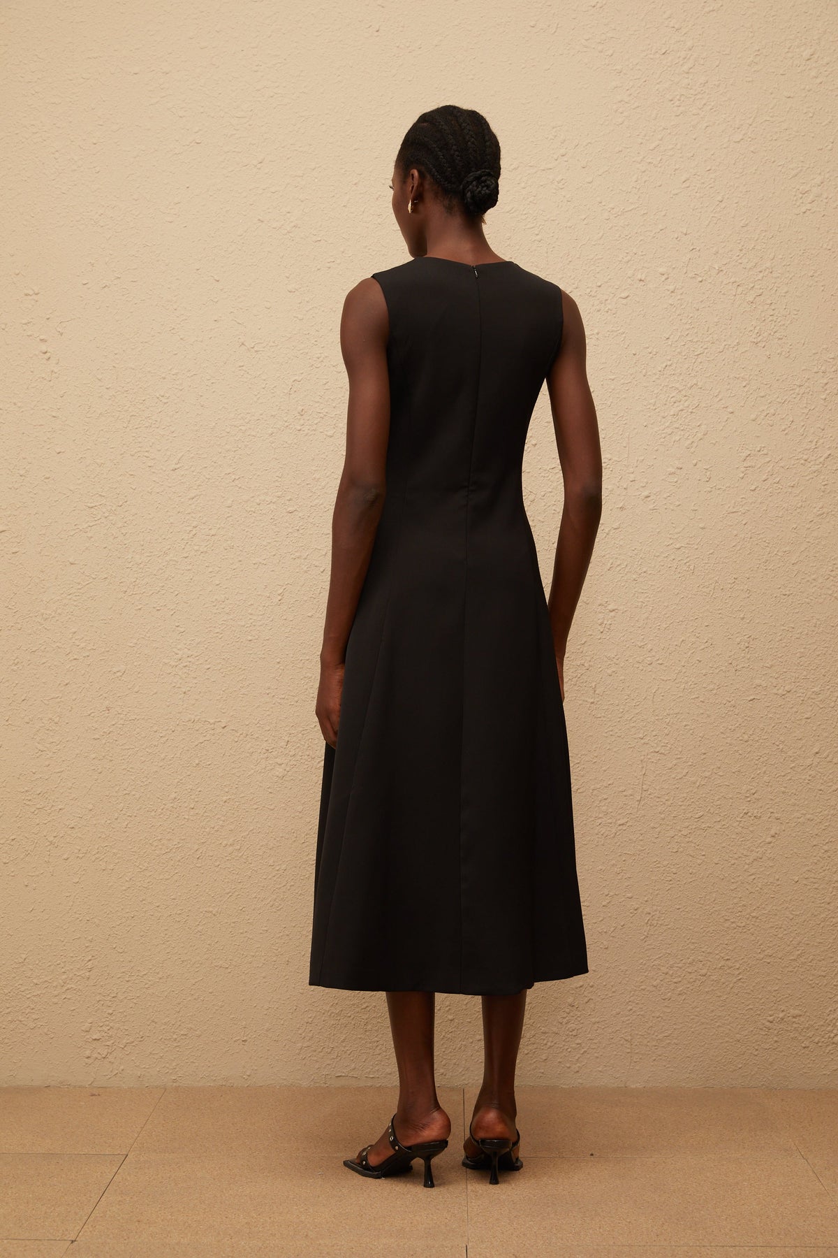 Mackenzie Black Floral Embroidered Midi Dress (Final Sale-US Only)