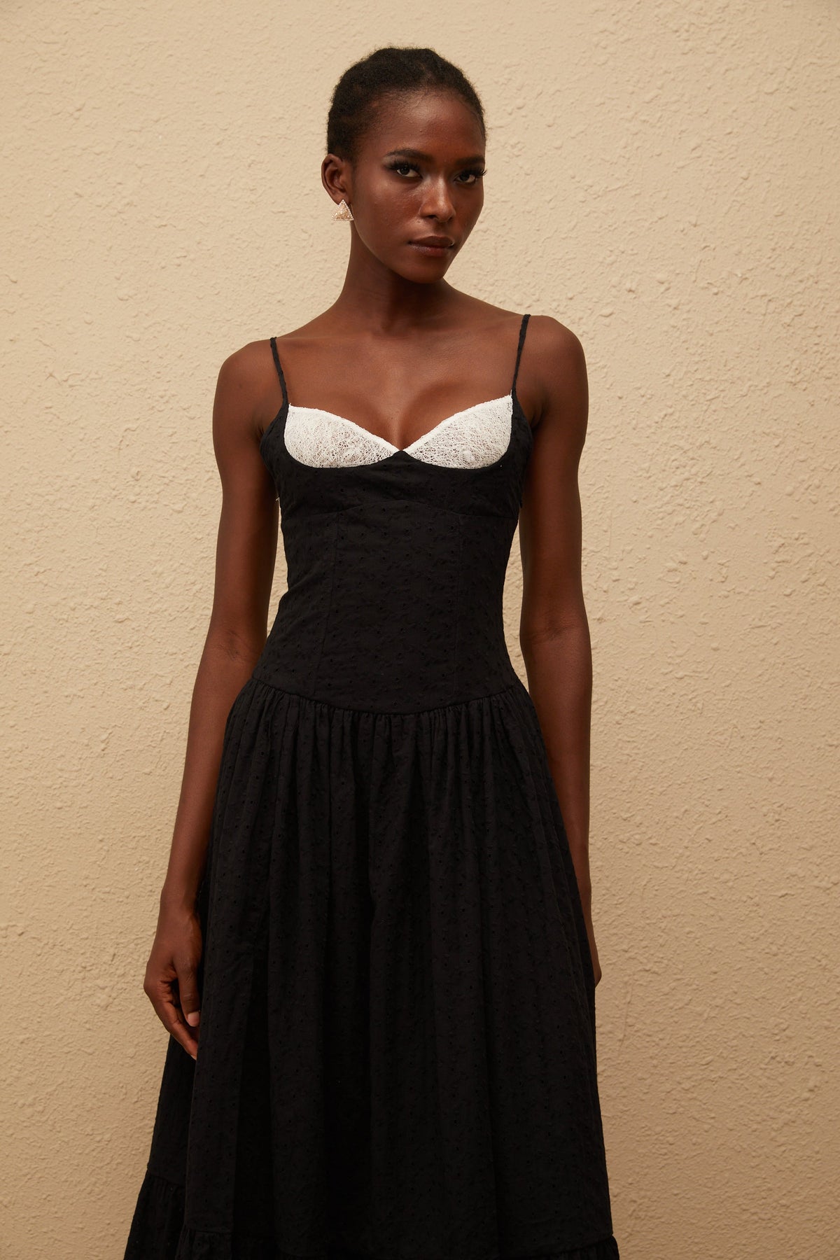 Amalia Black Embroidered Corset Maxi Dress (Final Sale)