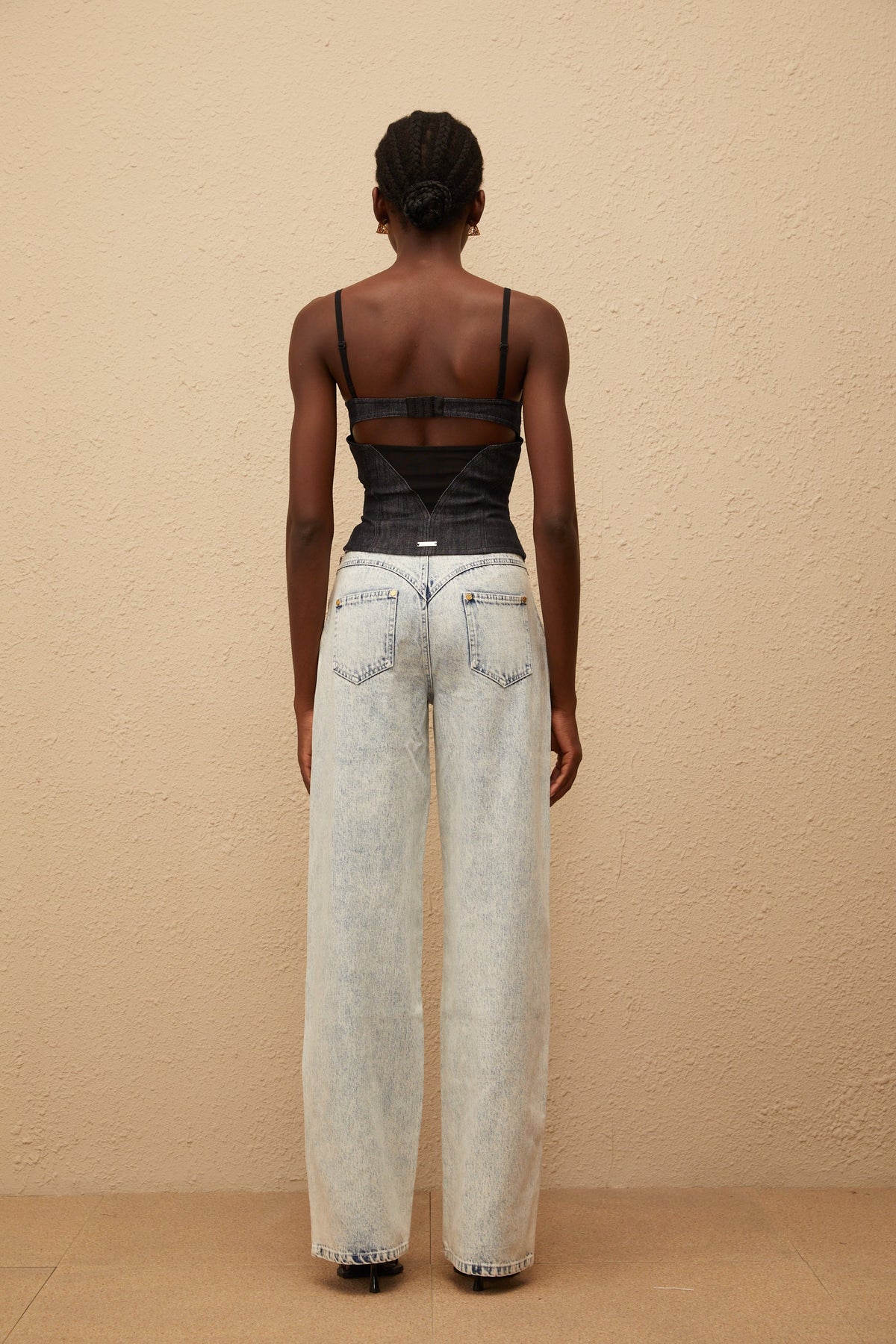 Veera Indigo Blue Bustier Denim Top (Final Sale)