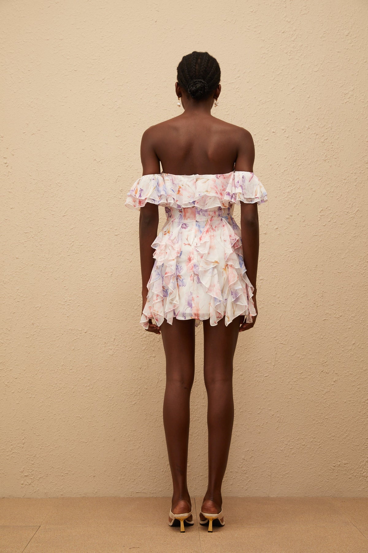 Madison Pink Floral Print Ruffled Mini Dress