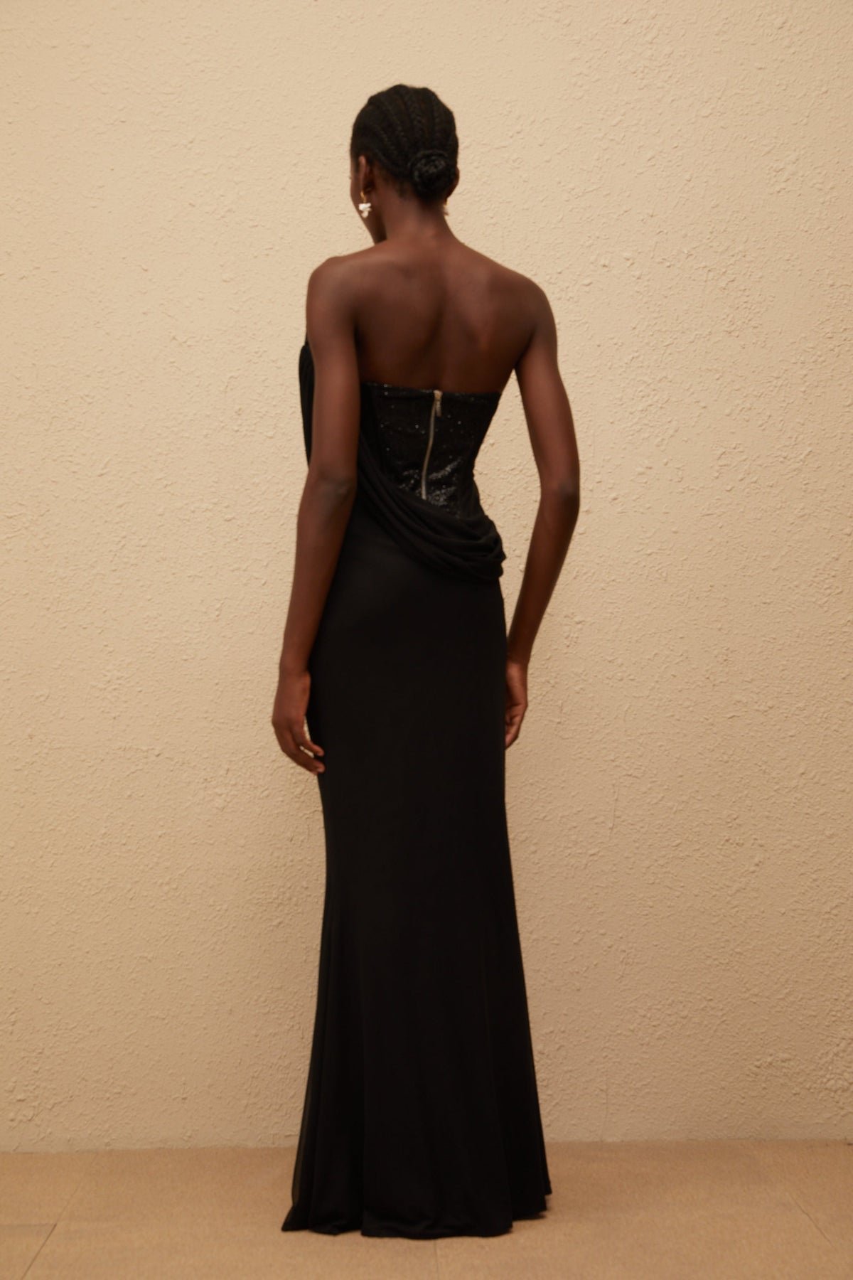 Scarlett Black Panelled Corset Maxi Dress (Final Sale-US Only)