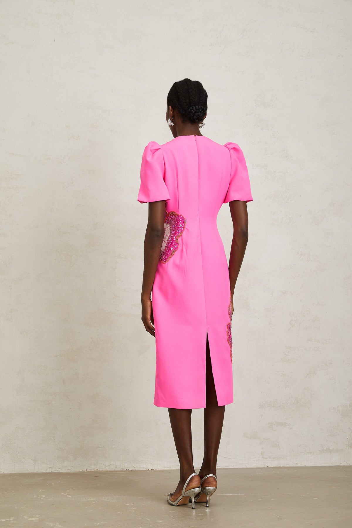 Ángela Pink Embellished Floral Midi Dress (Final Sale)