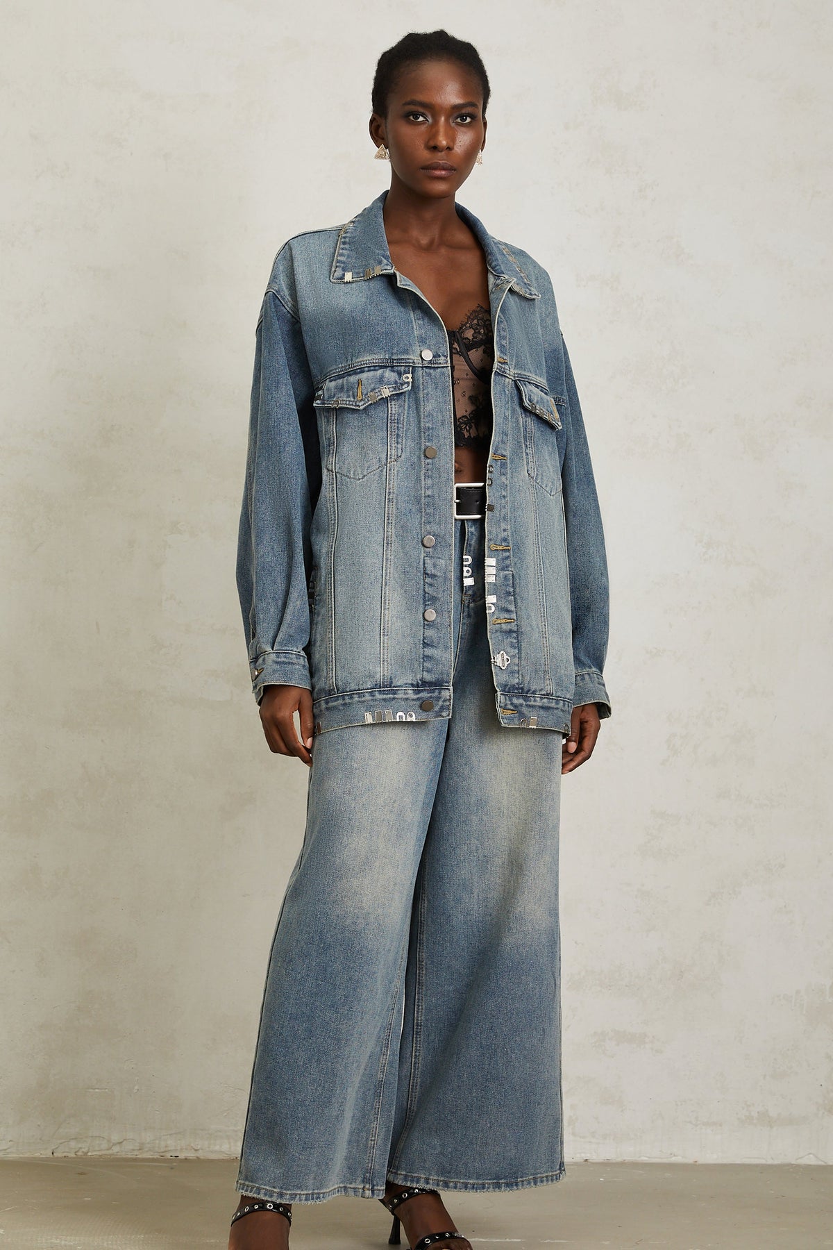 Mila Blue Paillette Embellished Denim Jacket