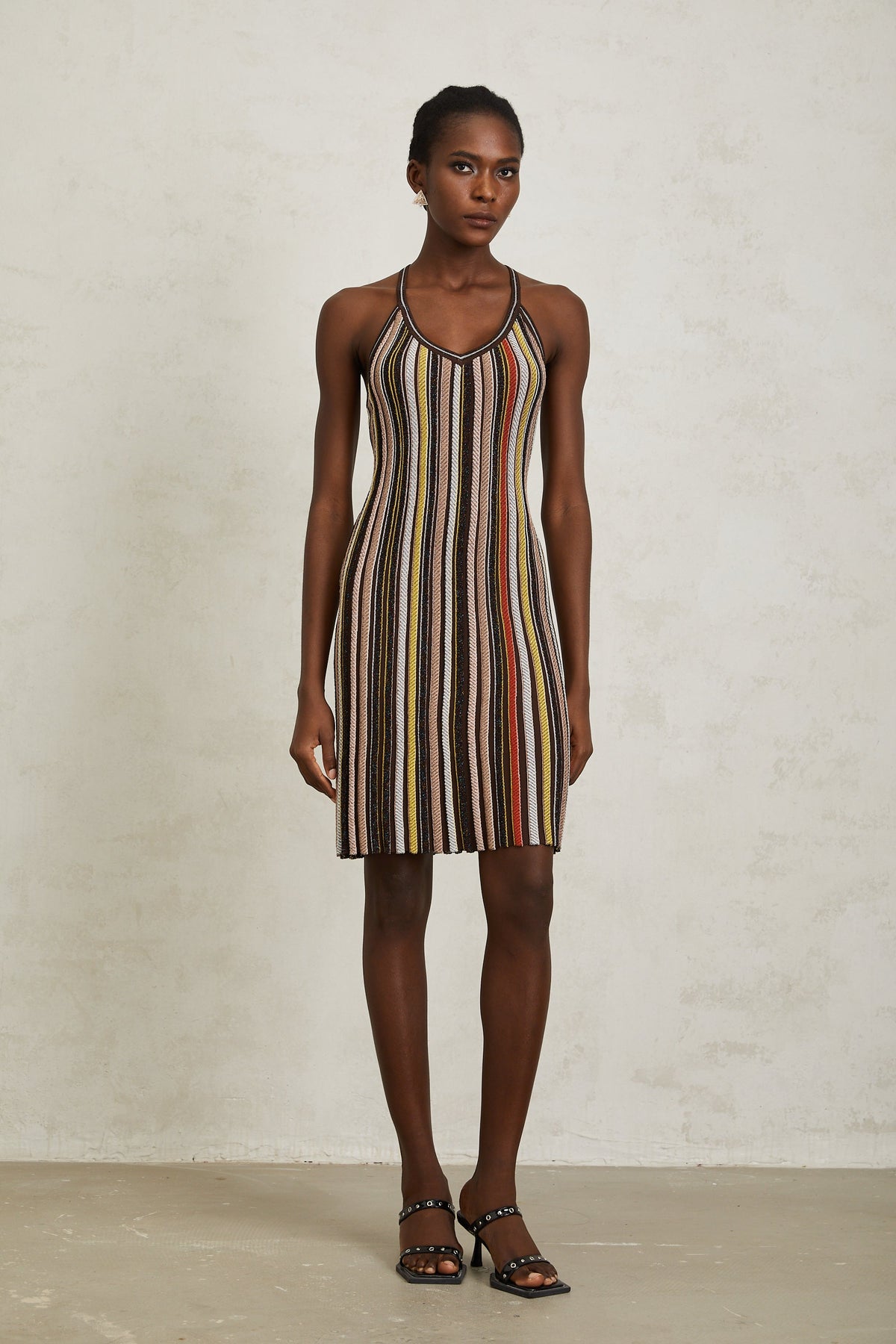 Harper Brown Striped Knit Mini Dress (Final Sale)