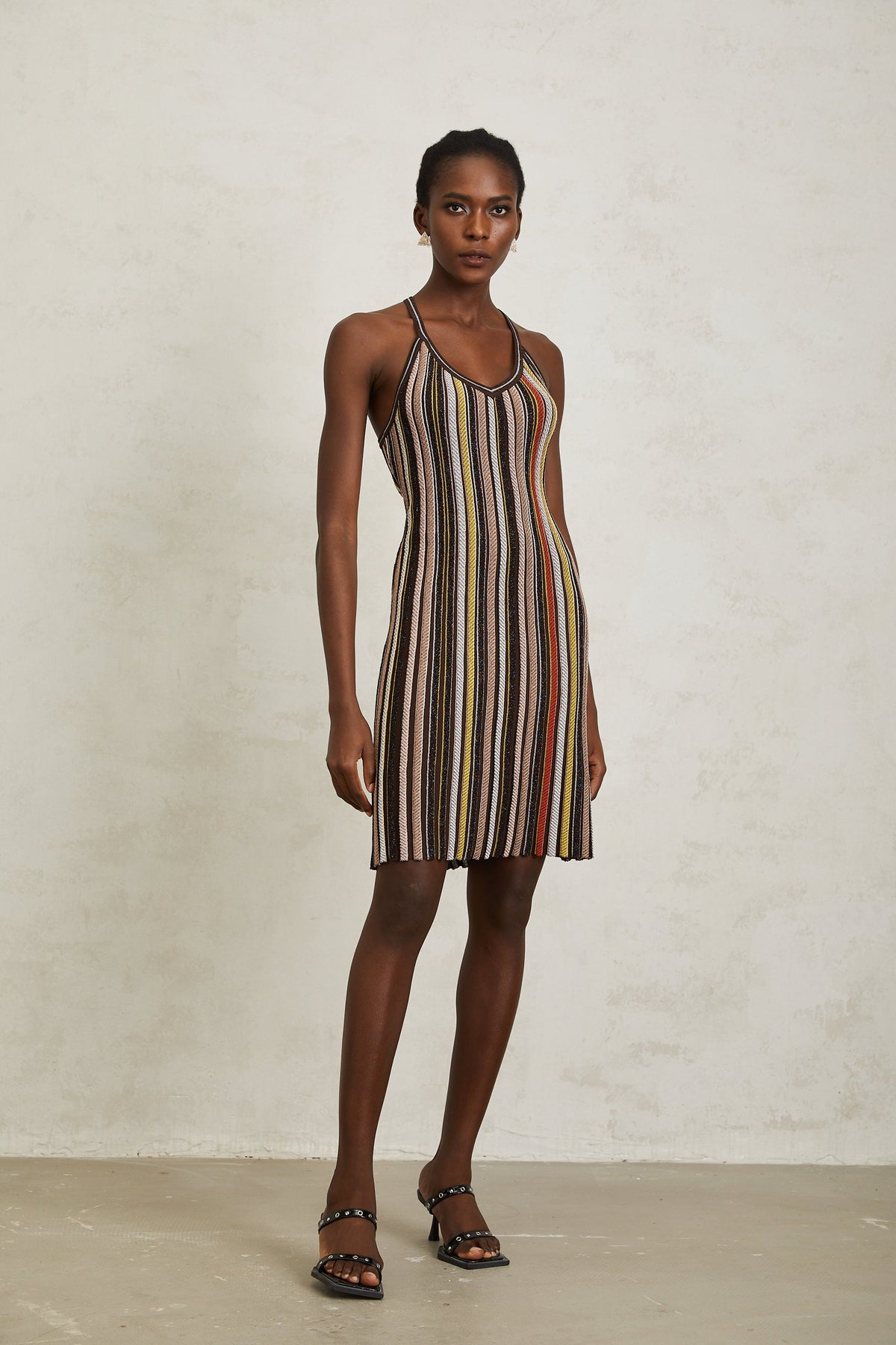 Harper Brown Striped Knit Mini Dress (Final Sale)