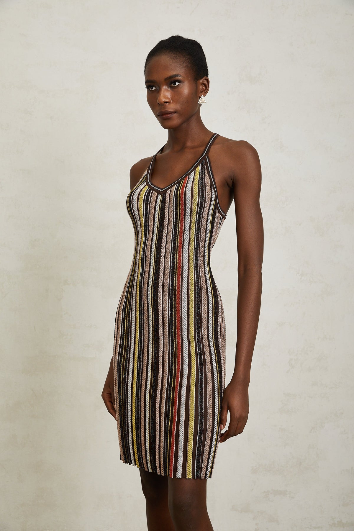 Harper Brown Striped Knit Mini Dress (Final Sale)