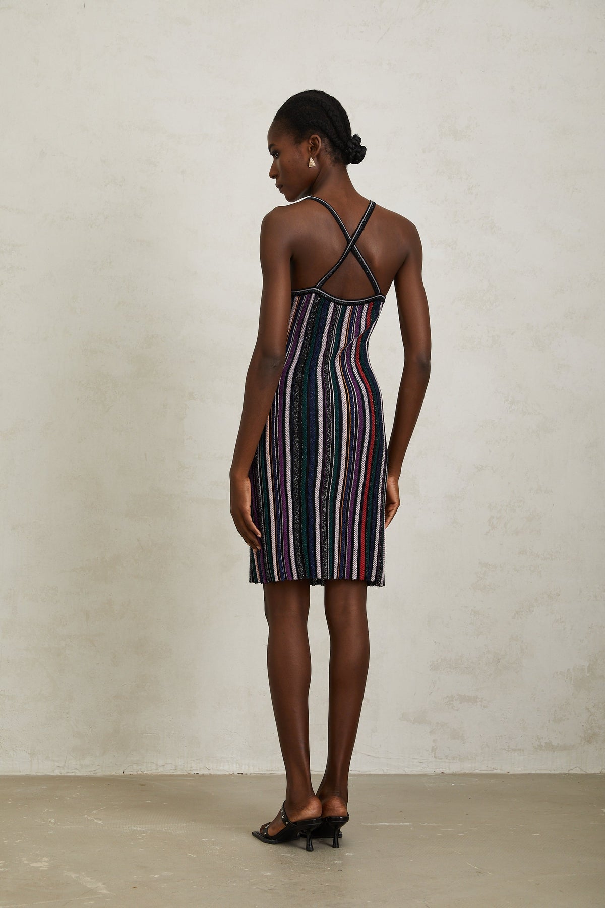 Harper Purple Striped Knit Mini Dress