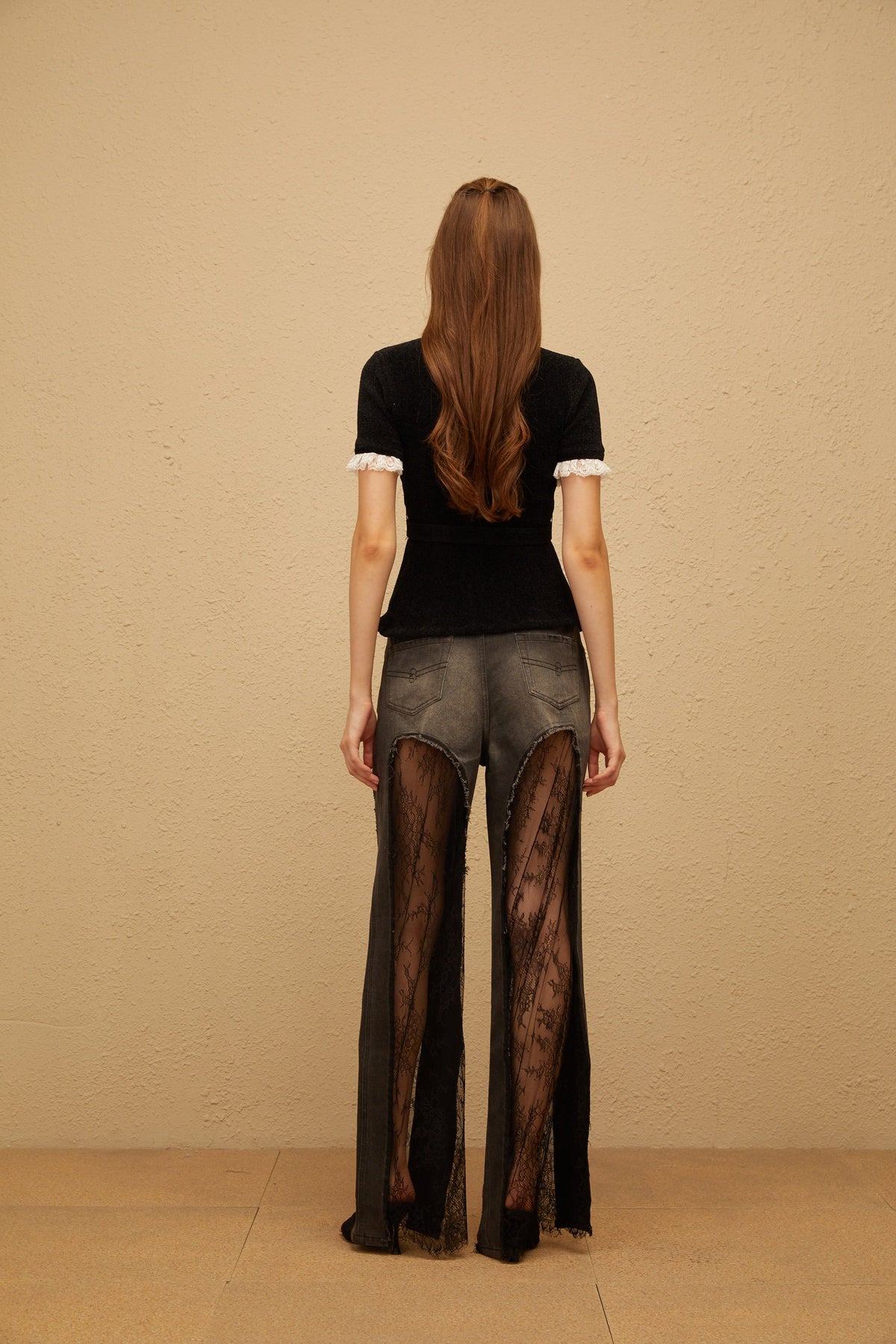 Mathilde Black Embellished Furry Knit Top