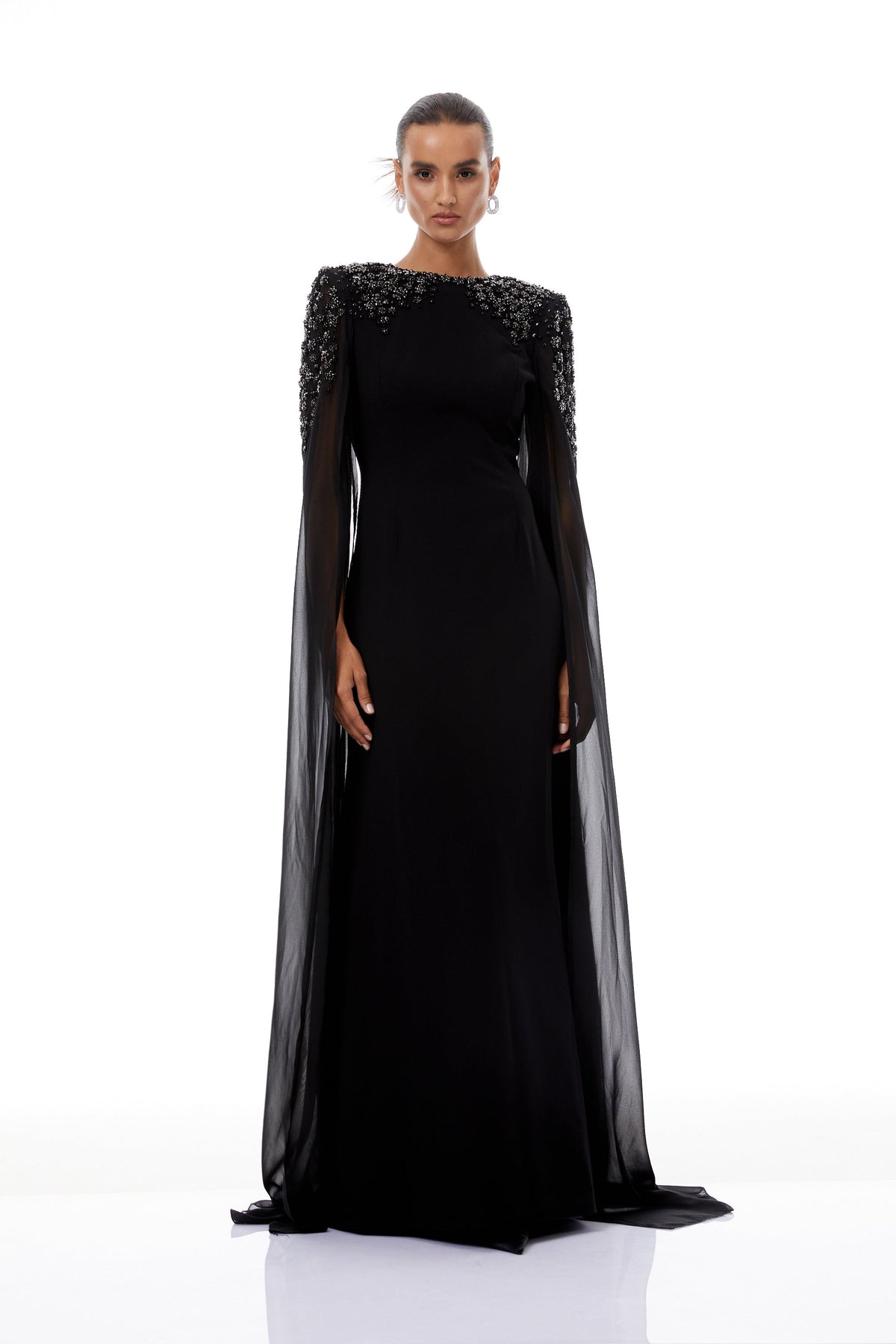 Yseult Black Embellished Maxi Gown (Final Sale-US Only)