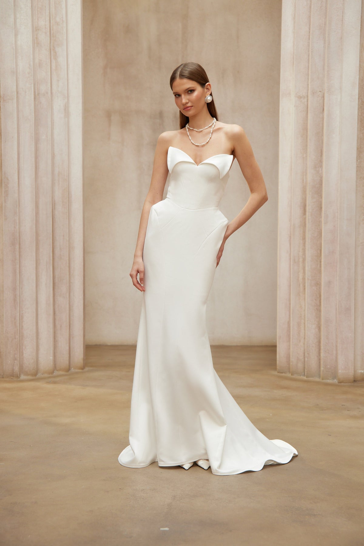 Alba White Barrel Waist Corset Maxi Dress