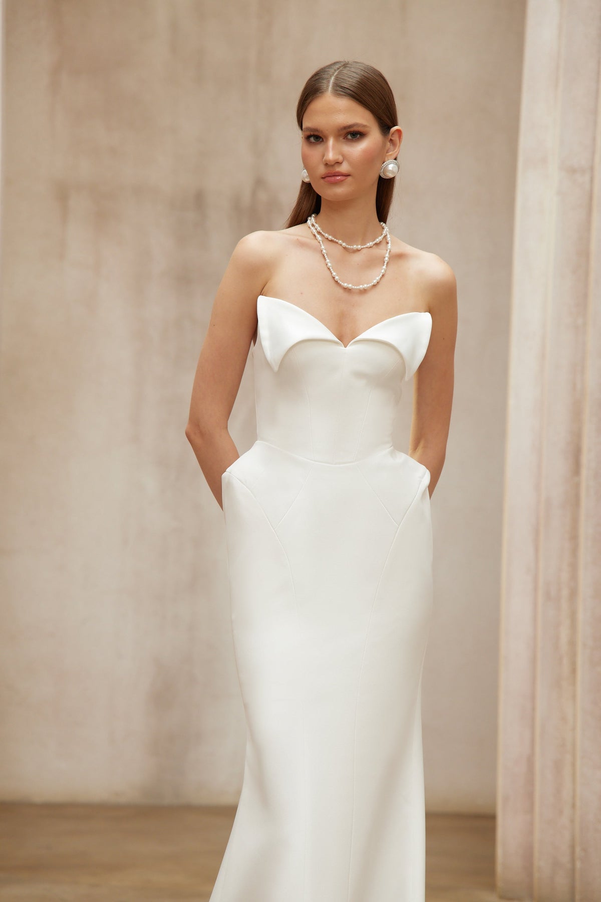 Alba White Barrel Waist Corset Maxi Dress