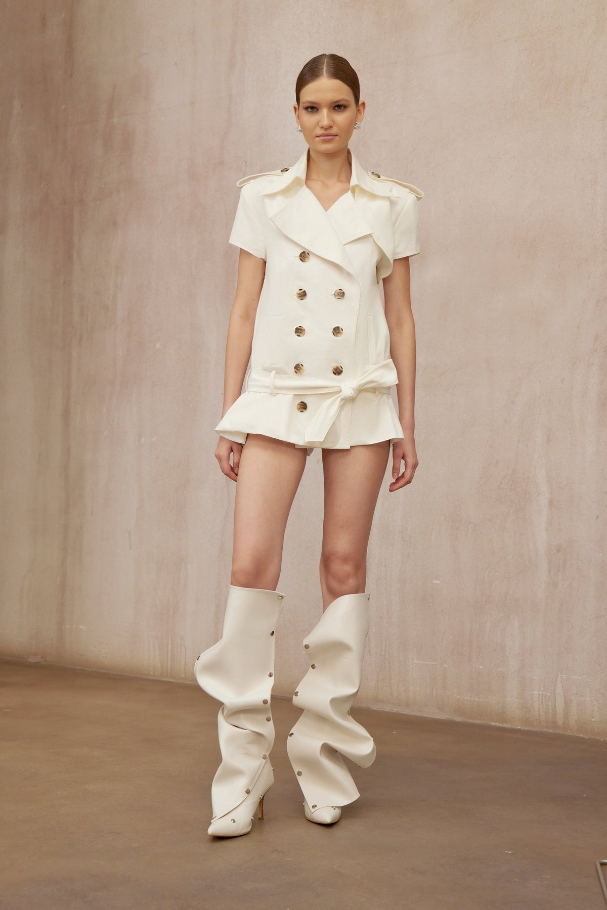 Josette White Double Breasted Trench Coat (Final Sale)