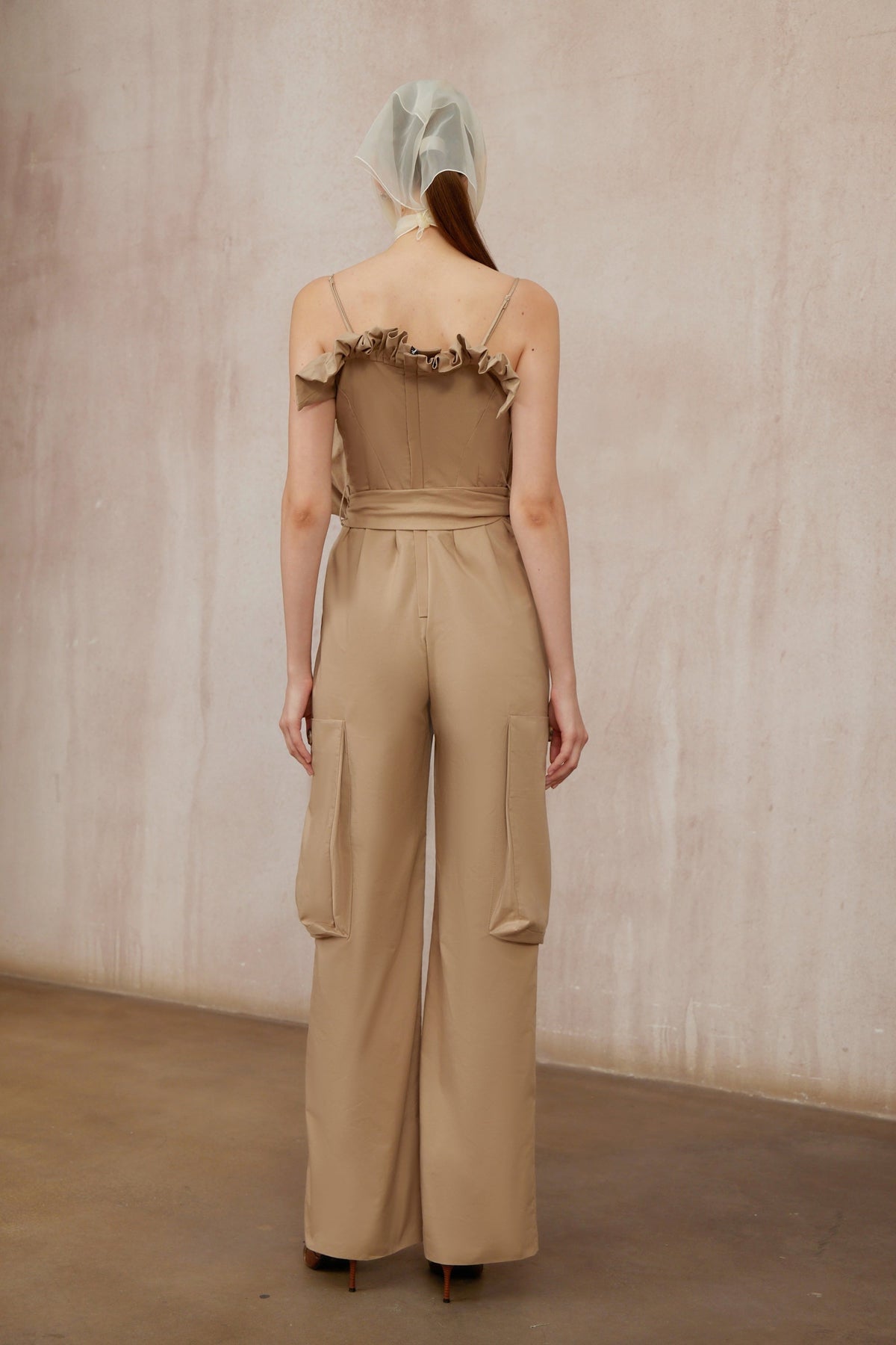 Nanette Khaki Asymmetrical Double Breasted Jumpsuit (Final Sale)