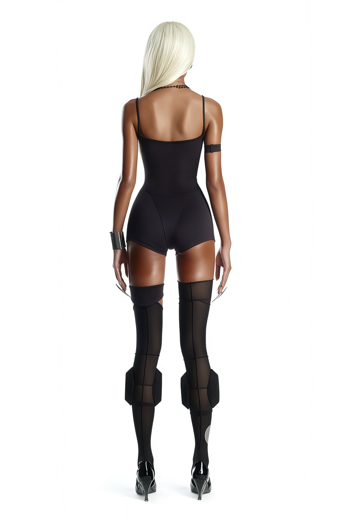 Éclat Black Hollow Detail Playsuit