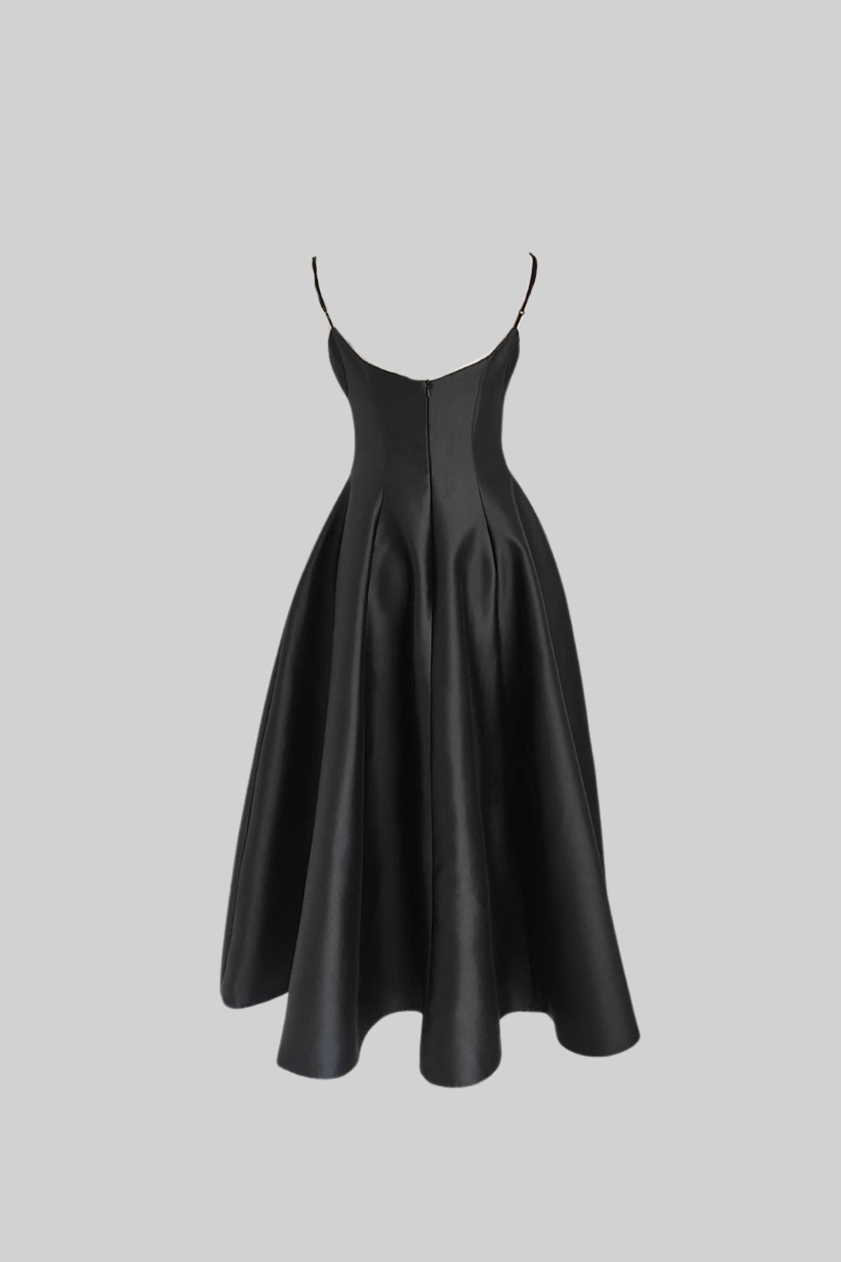 Sleeveless Fitted Dress With Sweetheart Neckline And Flared Knee-Length Skirt - Black