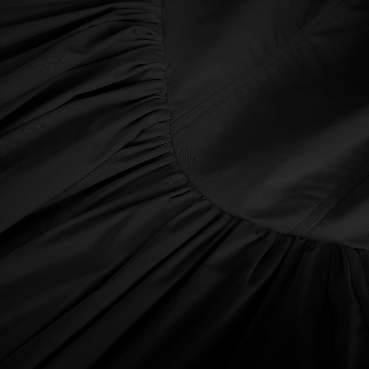 Eponine Black Layered Flared Hem Midi Dress