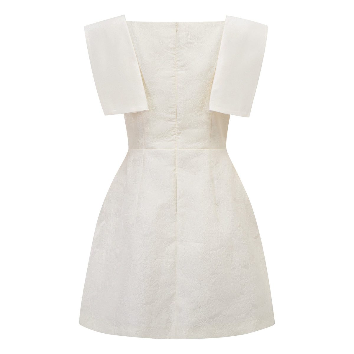 Léa White Floral Appliqué Crochet Mini Dress