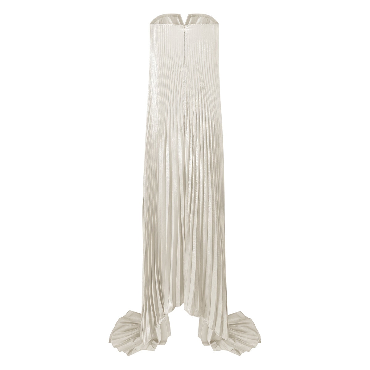 Satiné Gold Fully-pleated Maxi Dress (Final Sale-US Only)
