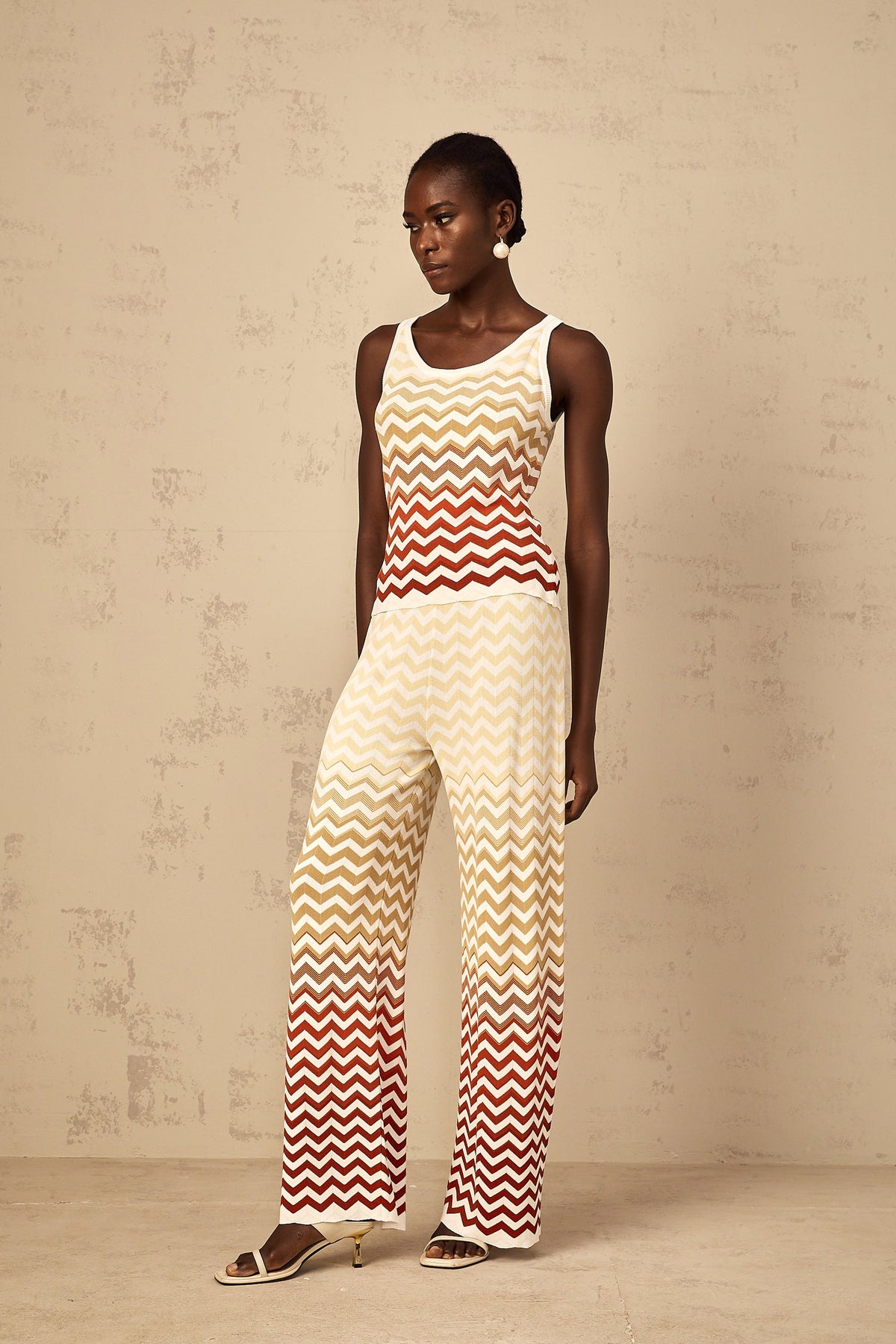 Isabelle Yellow Zigzag Knit Matching Set
