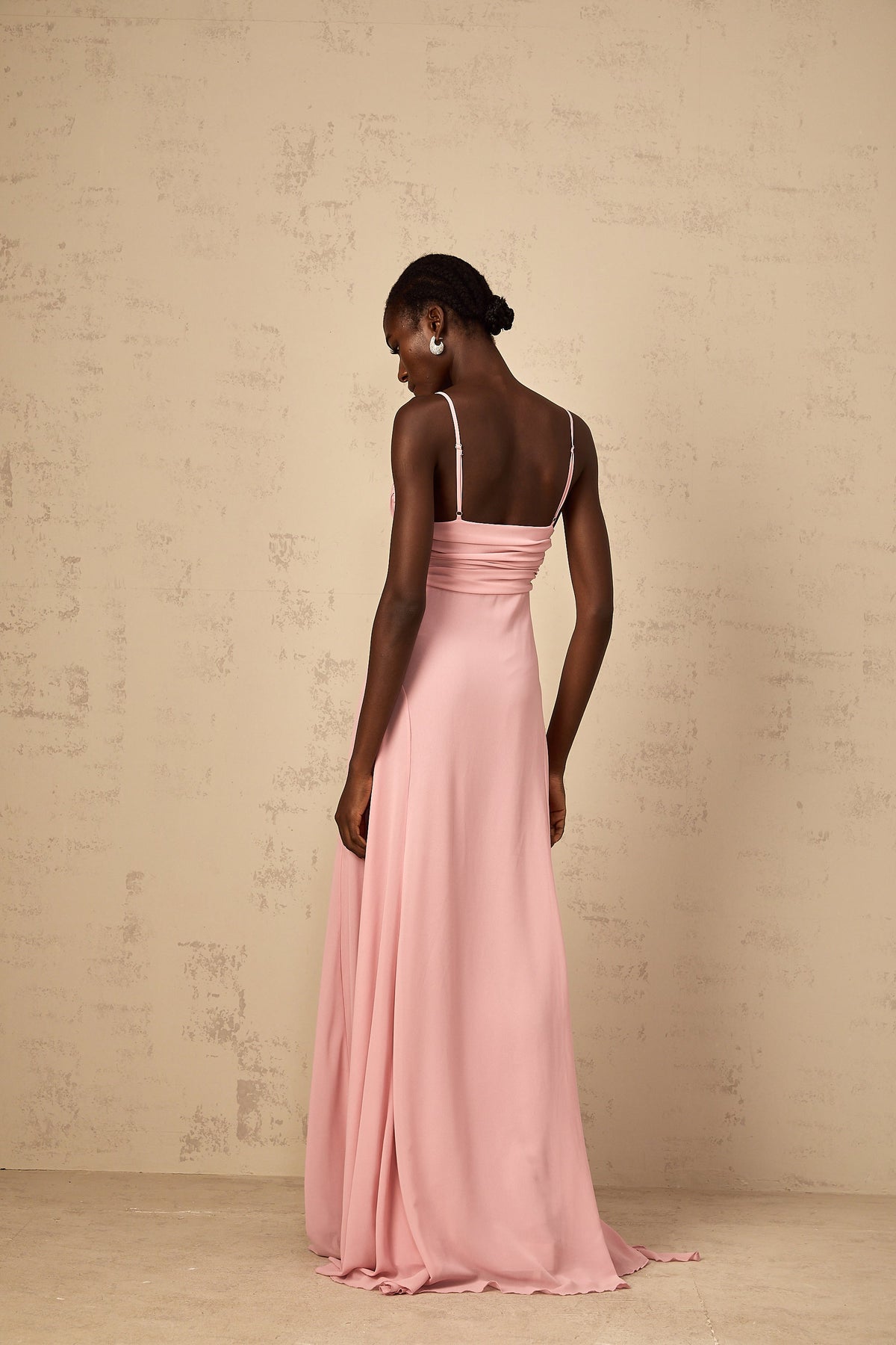 Ysandre Soft-Pink 3D Petal Tulle Maxi Dress (Final Sale-US Only)