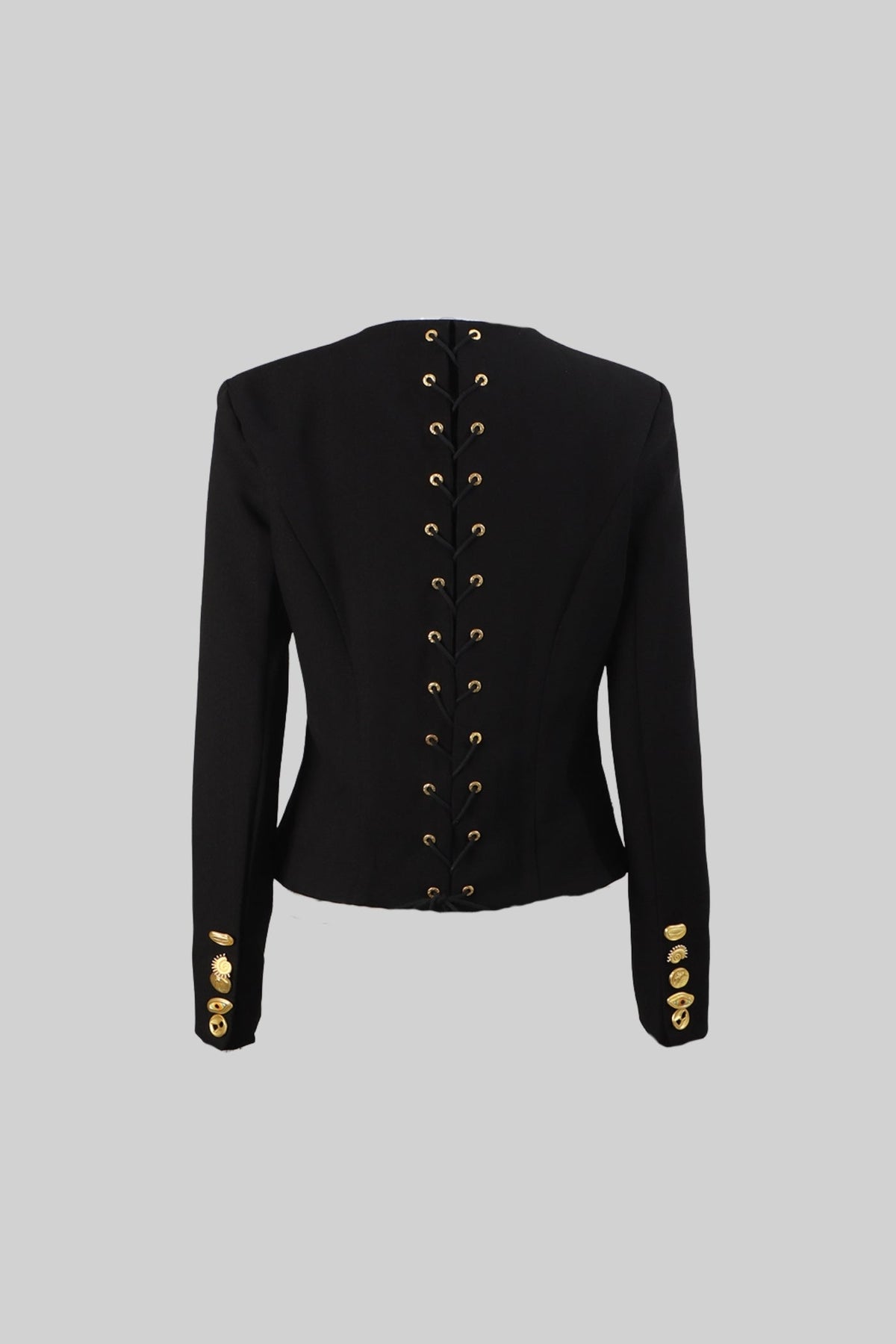 Co-ord Set with Statement Gold Buttons - Black