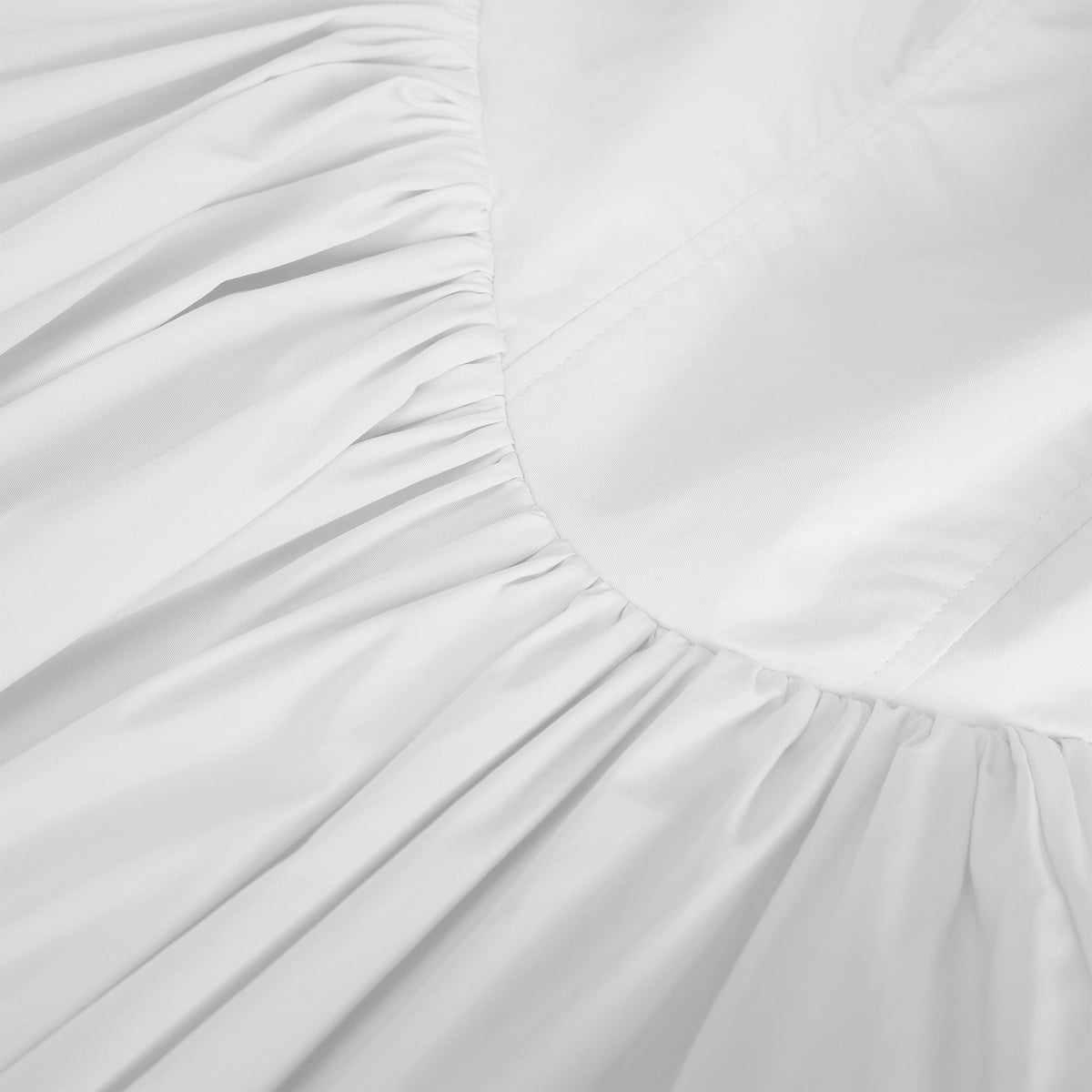 Eponine White Layered Flared Hem Midi Dress