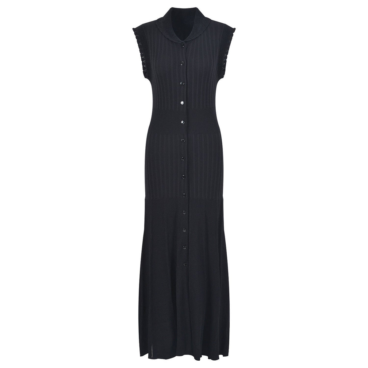 SANDRO Ribbed Maxi / midi dress - Black
