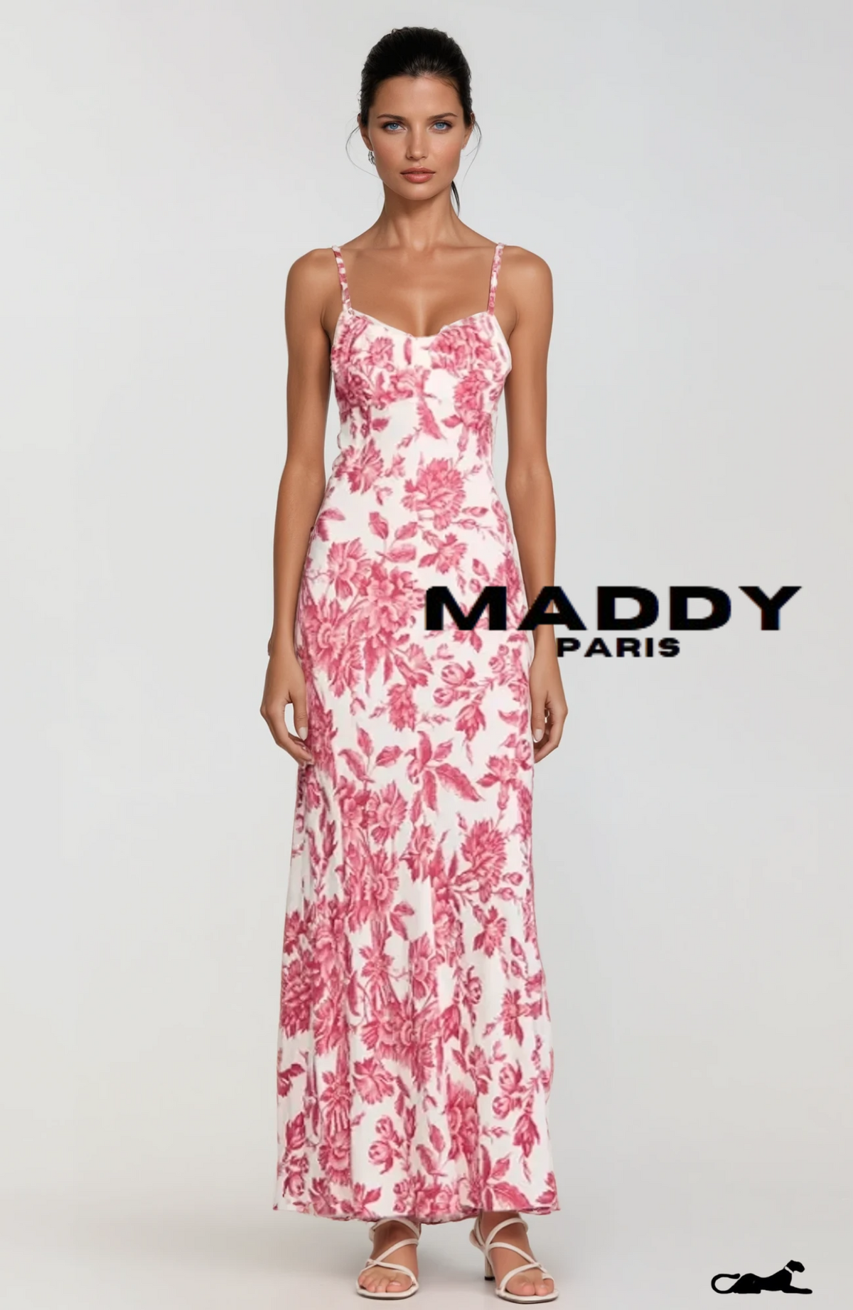 SANDRO JOSEPHINA FLORAL-PRINT MAXI DRESS IN VISCOSE - RED