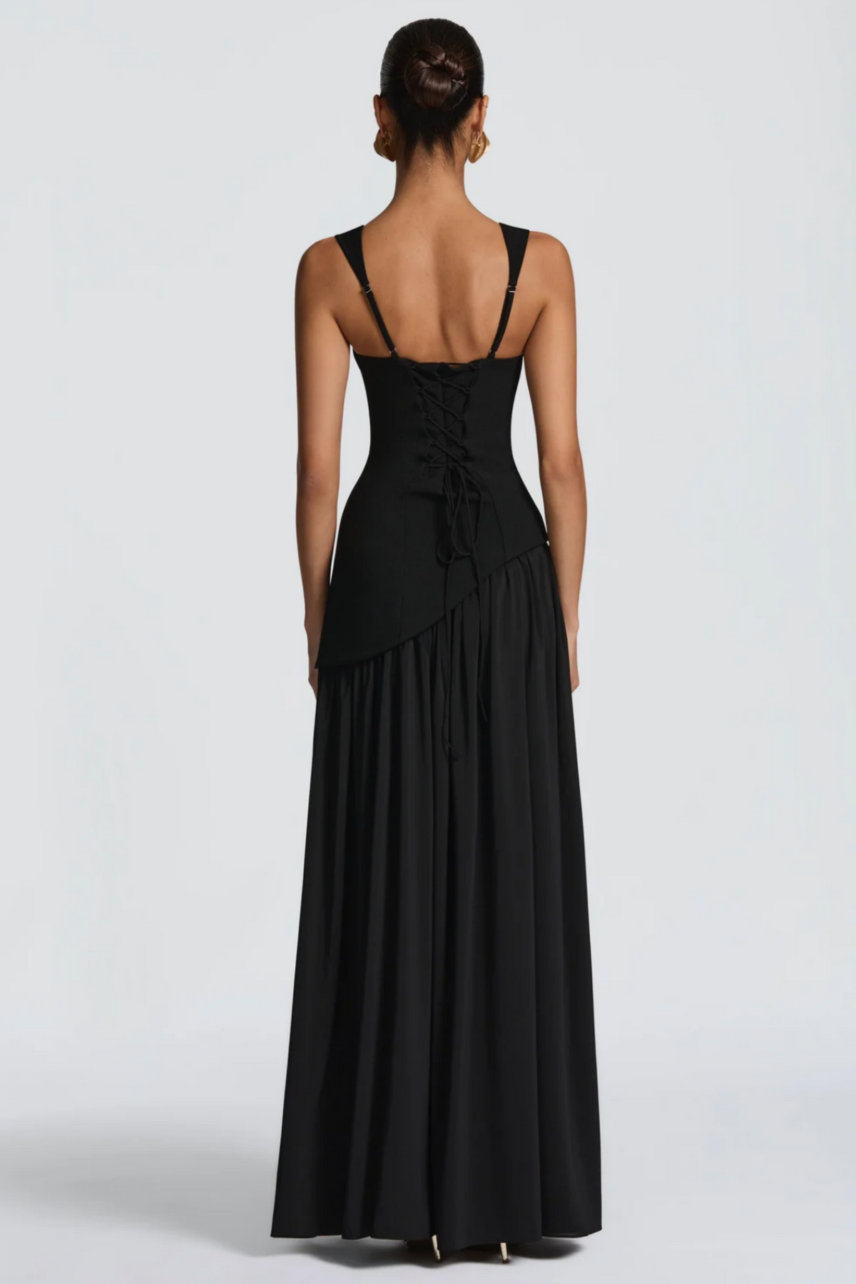 Sidonie Black Asymmetrical Maxi Gown