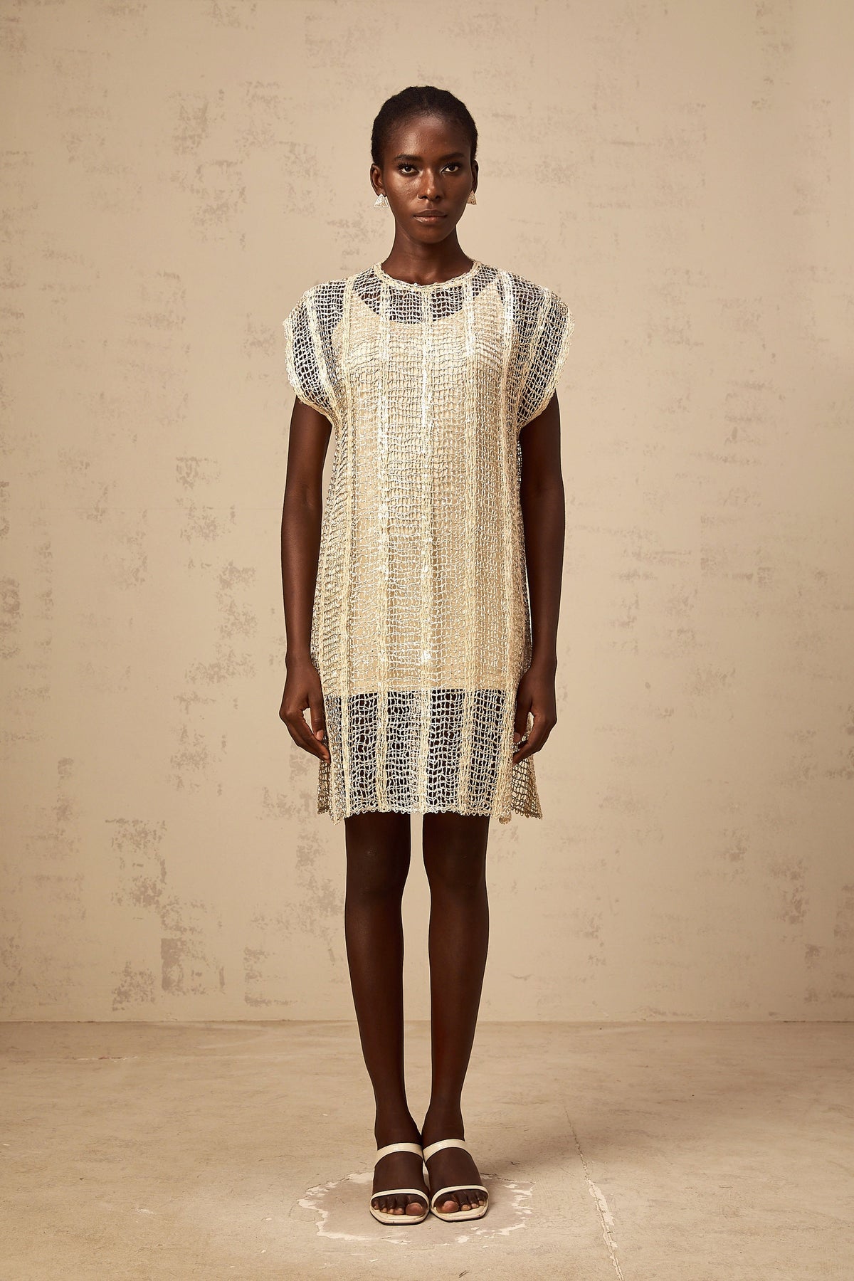 Solène gold sequined cut-out mini dress