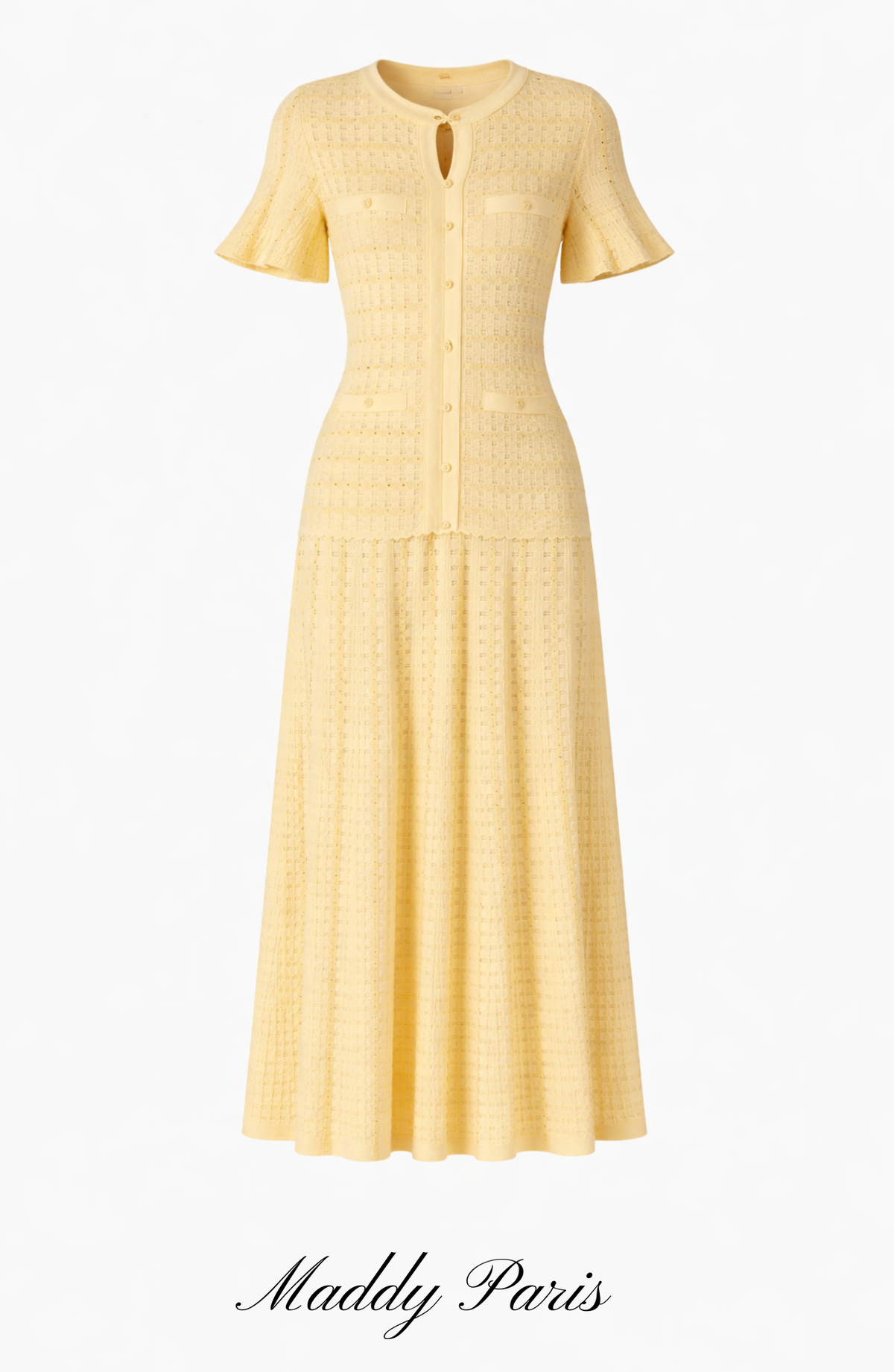 Sandro Victoire Rhinestone Knit Maxi Dress in - Gold