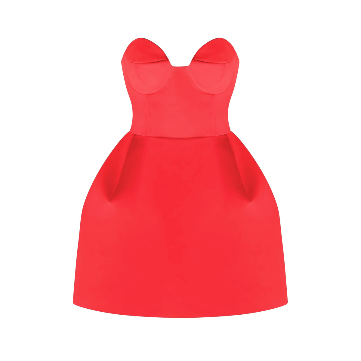Laure red bustier off-shoulder mini dress
