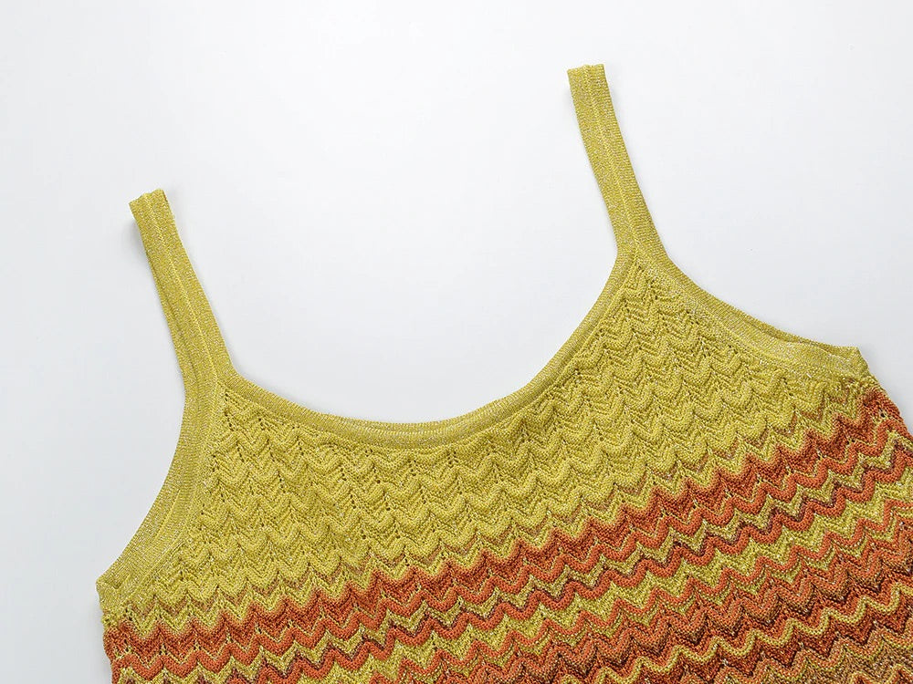 SANDRO Gradient Knitted Maxi Dress sunset - Yellow