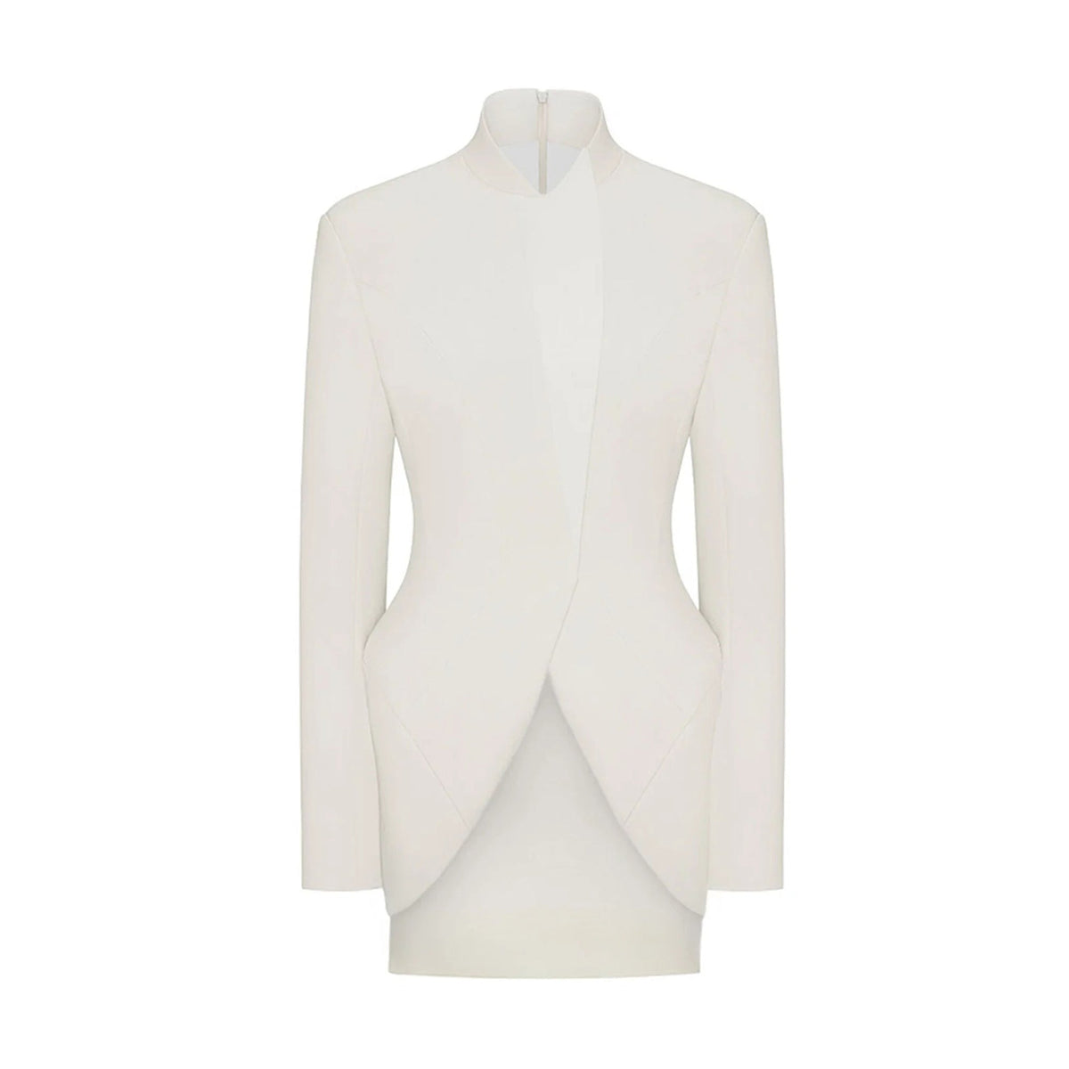 Adriana White Barrel Design Jacket & Skirt Set