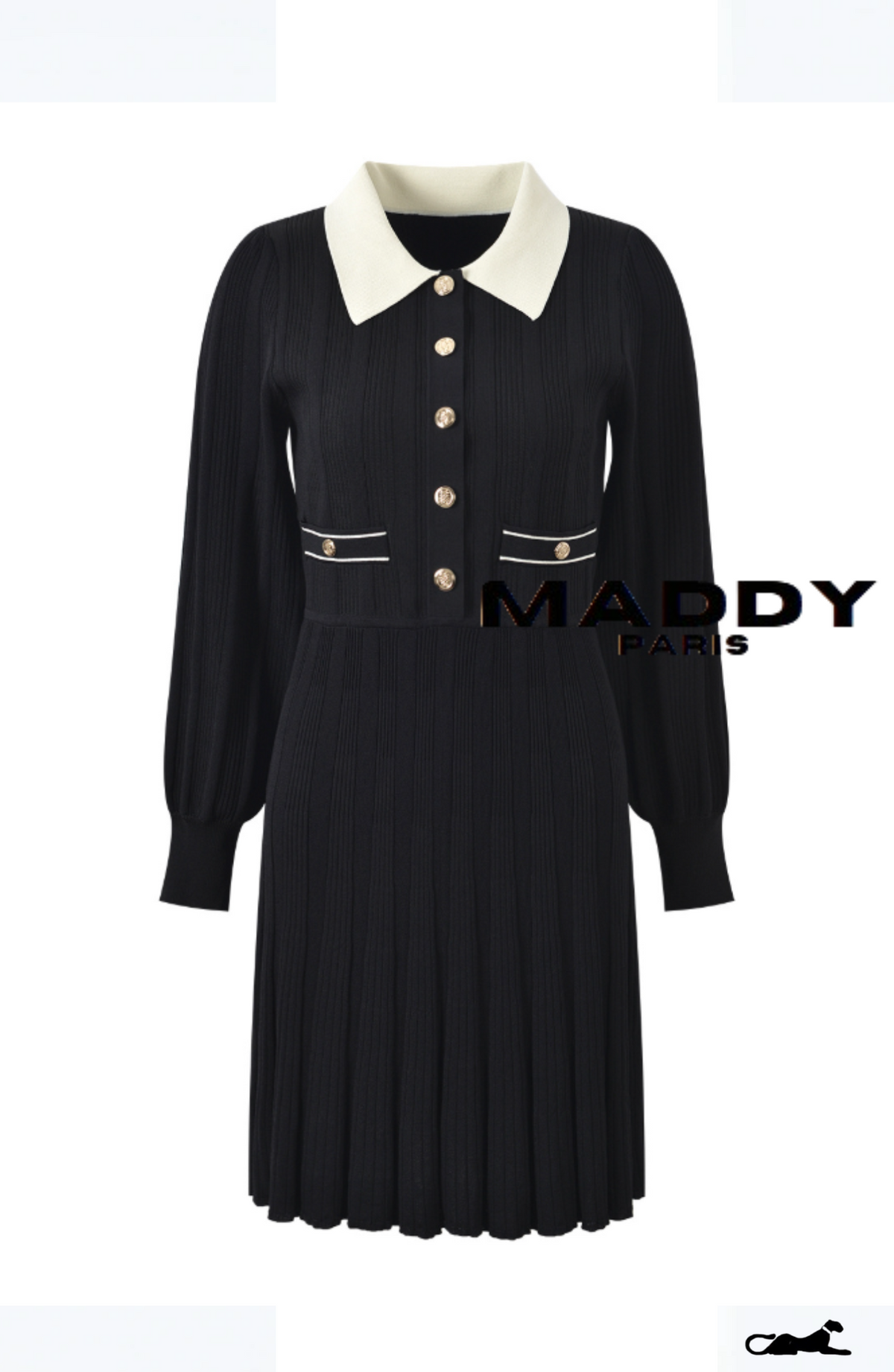 MADDY PARIS ISABELLE CREPE MINI DRESS - BLACK