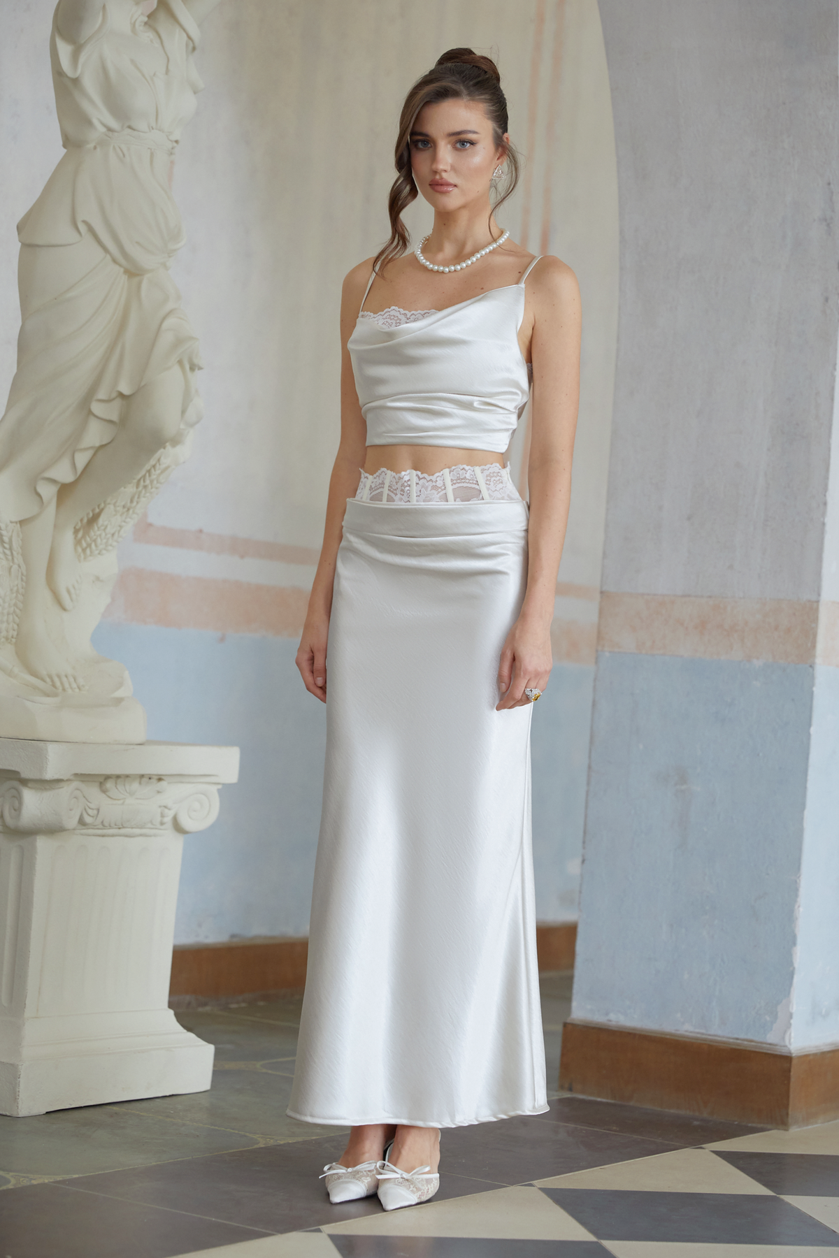 Eeva White Floral Lace Panel Crop Top (Final Sale-US Only)
