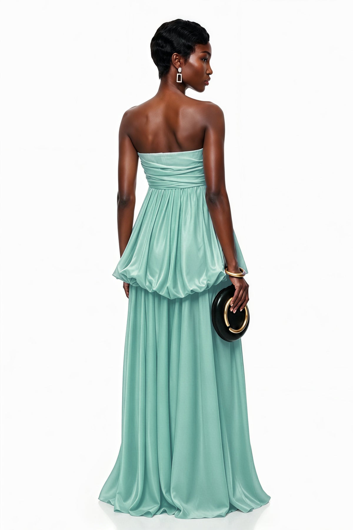 Aamu Green Off Shoulder Maxi Dress